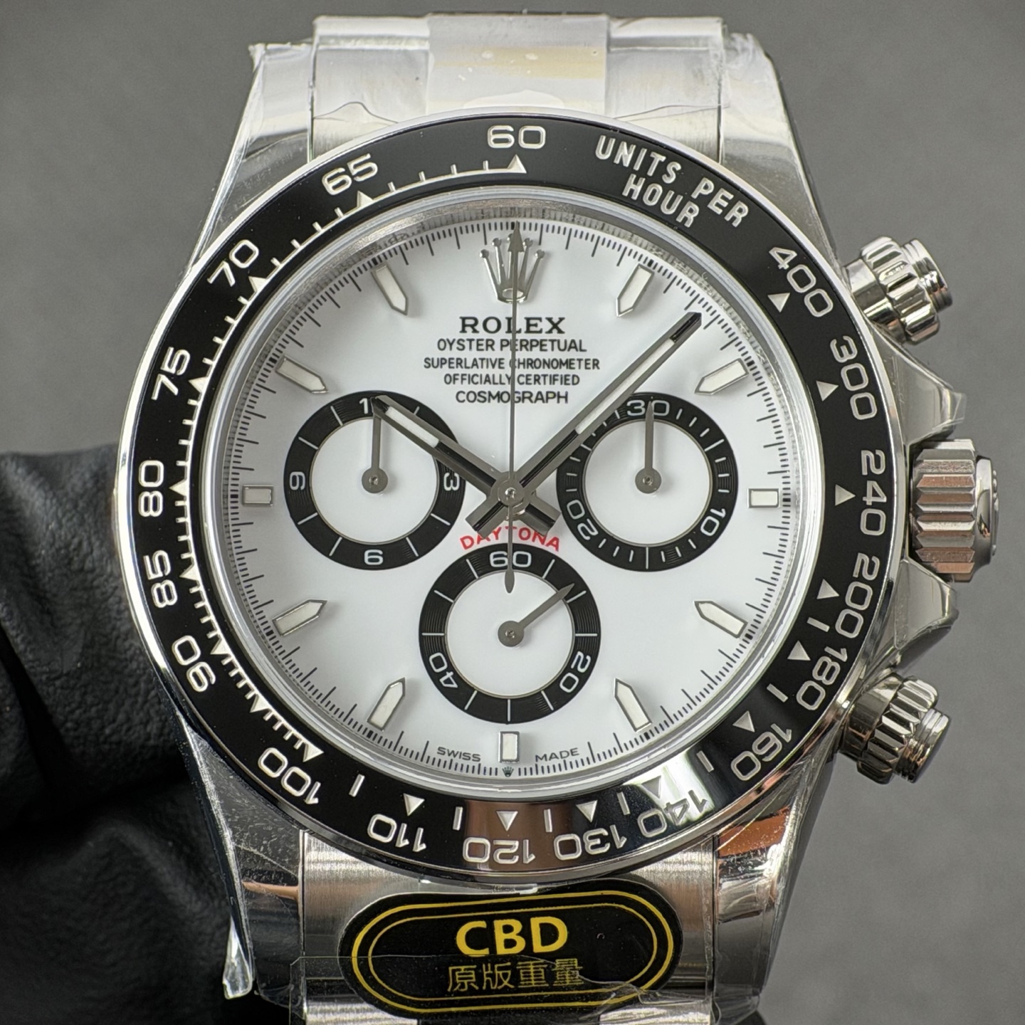 NO:881896,Produced by genuine CBD, you will get your money back!  White Panda Daytona 4131 movement,19860909真CBD出品,掉皮包退！白熊猫迪通拿4131机芯,,Watch