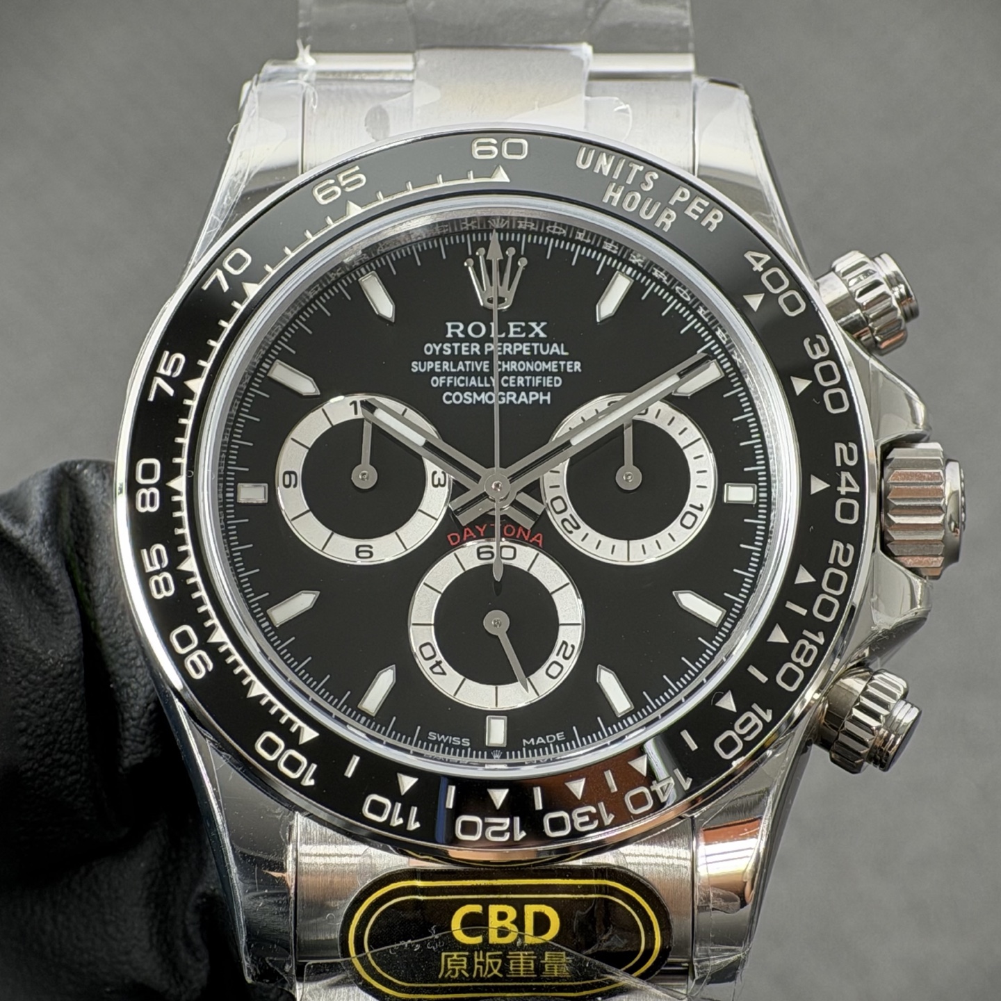 NO:881909,Produced by genuine CBD, you will get your money back!  Black Panda Daytona 4131 movement,19860909真CBD出品,掉皮包退！黑熊猫迪通拿4131机芯,,Watch