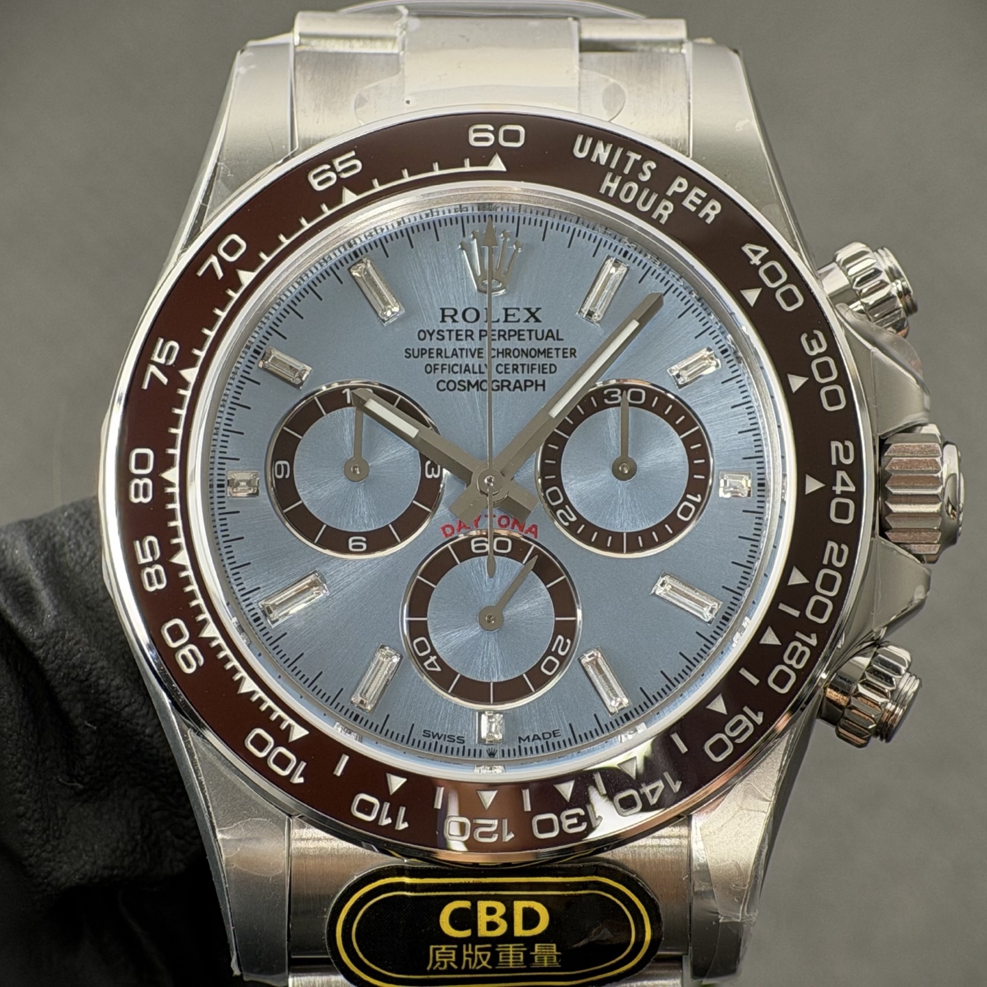 NO:881914,Produced by genuine CBD, you will get your money back!  Ice blue diamond engraved Daytona 4131 movement,19860909真CBD出品,掉皮包退！冰蓝钻刻迪通拿4131机芯,,Watch