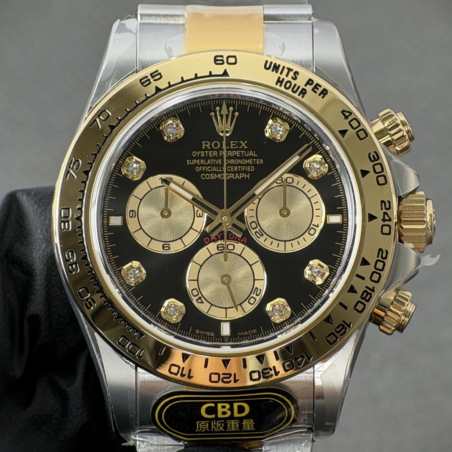 NO:881923,Produced by genuine CBD, you will get your money back!  Daytona 4131 movement with gold diamonds and engraved gold eyes,19860909真CBD出品,掉皮包退！间金钻刻金眼睛迪通拿4131机芯,,Watch