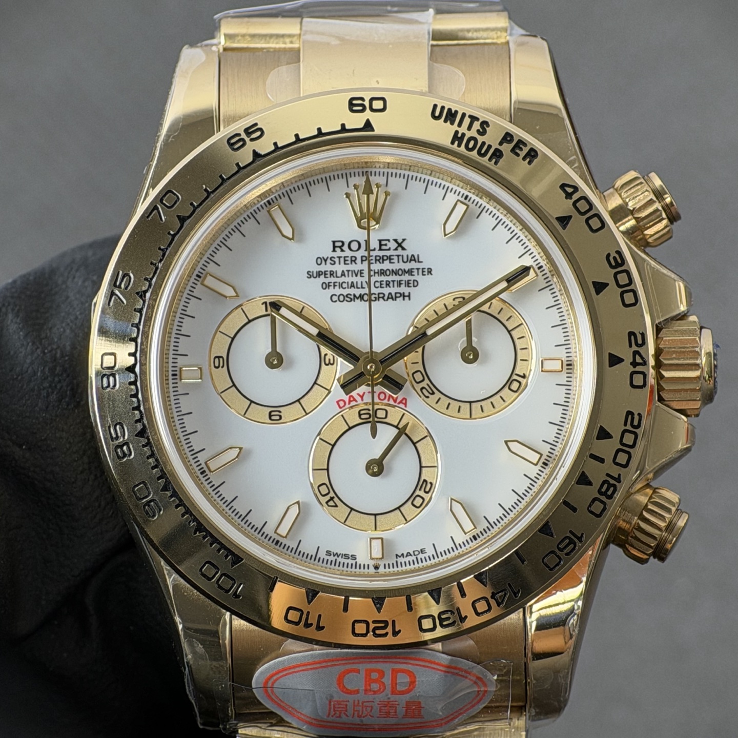 NO:881940,Produced by genuine CBD, you will get your money back!  Ivory Daytona 4131 movement,19860909真CBD出品,掉皮包退！象牙白迪通拿4131机芯,,Watch