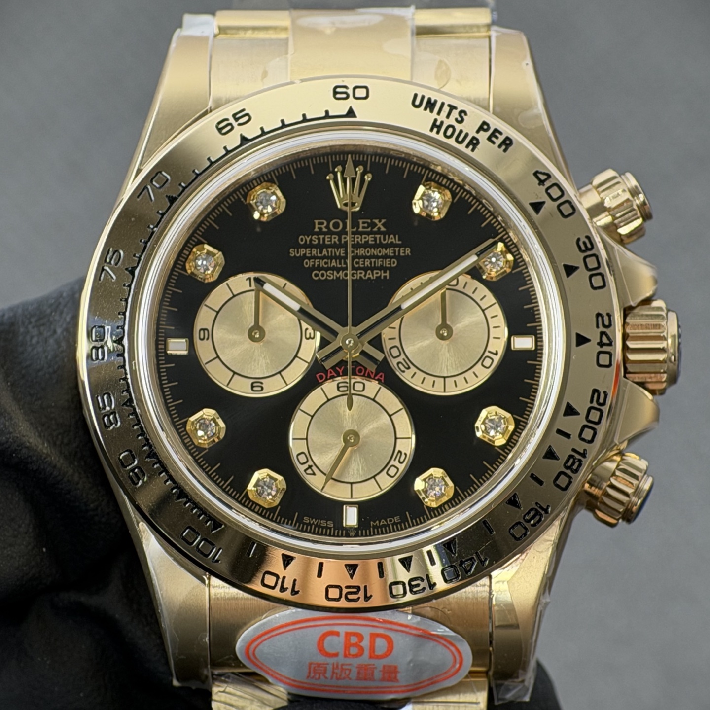 NO:881944,Produced by genuine CBD, you will get your money back!  Diamond engraved gold eye Daytona 4131 movement,19860909真CBD出品,掉皮包退！钻刻金眼睛迪通拿4131机芯,,Watch