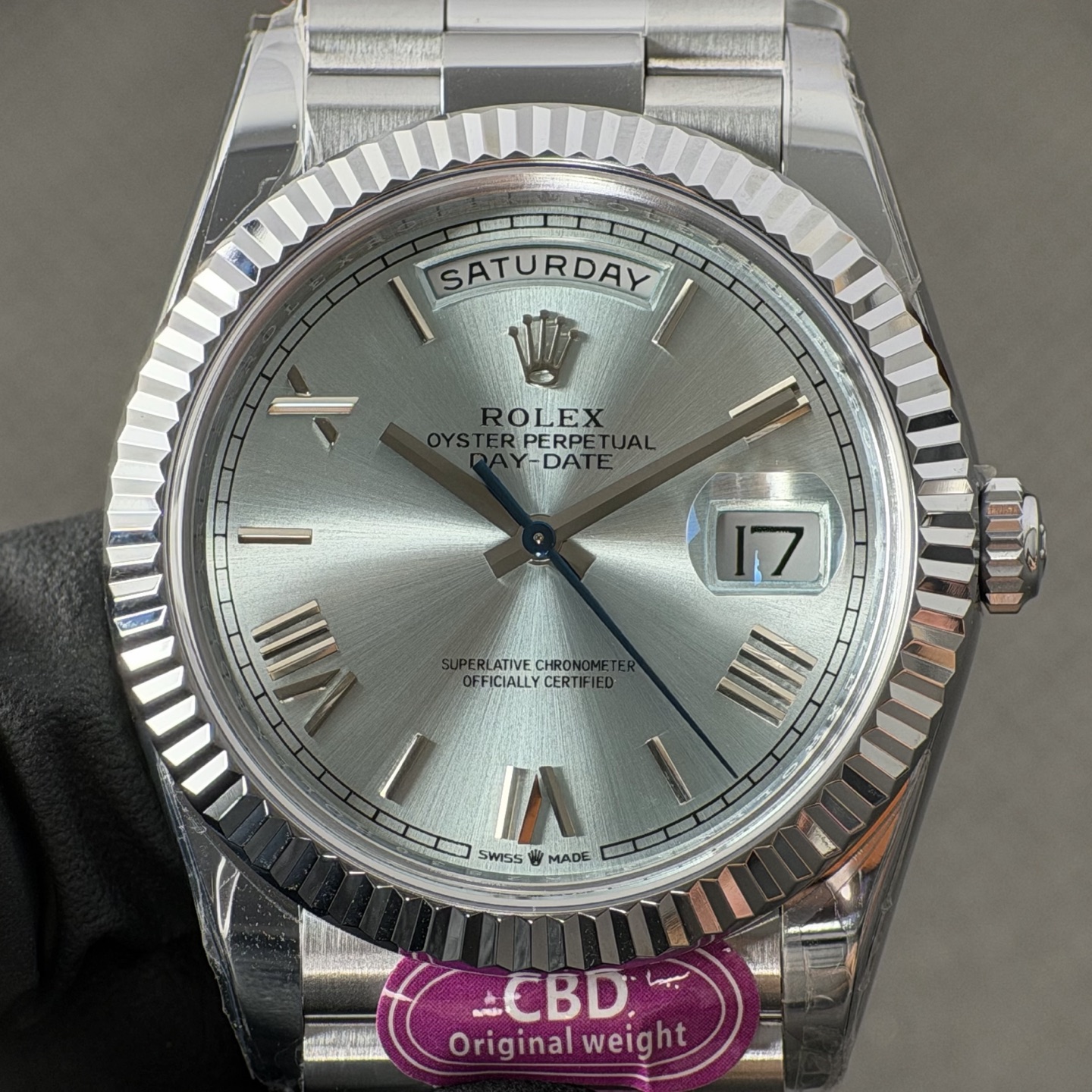 NO:946468,Produced by genuine CBD, you will get your money back!  DD ice blue Rome, integrated movement, the color tone is extremely restored to the original version, and the industry's highest level of matching. The real CBD product comes with a real gold coating on the surface, supports spectroscopic instrument detection, and the gold content is well documented!  !  Reliable quality and rest assured!  !  !  ,19860909真CBD出品,掉皮包退！DD冰蓝罗马,一体机芯,色调极致还原原版,业内高对版水准. 真CBD出品自带表层真金镀层,支持光谱仪器检测,含金量有据可查！！ 品质靠谱放心！！！,,Watch