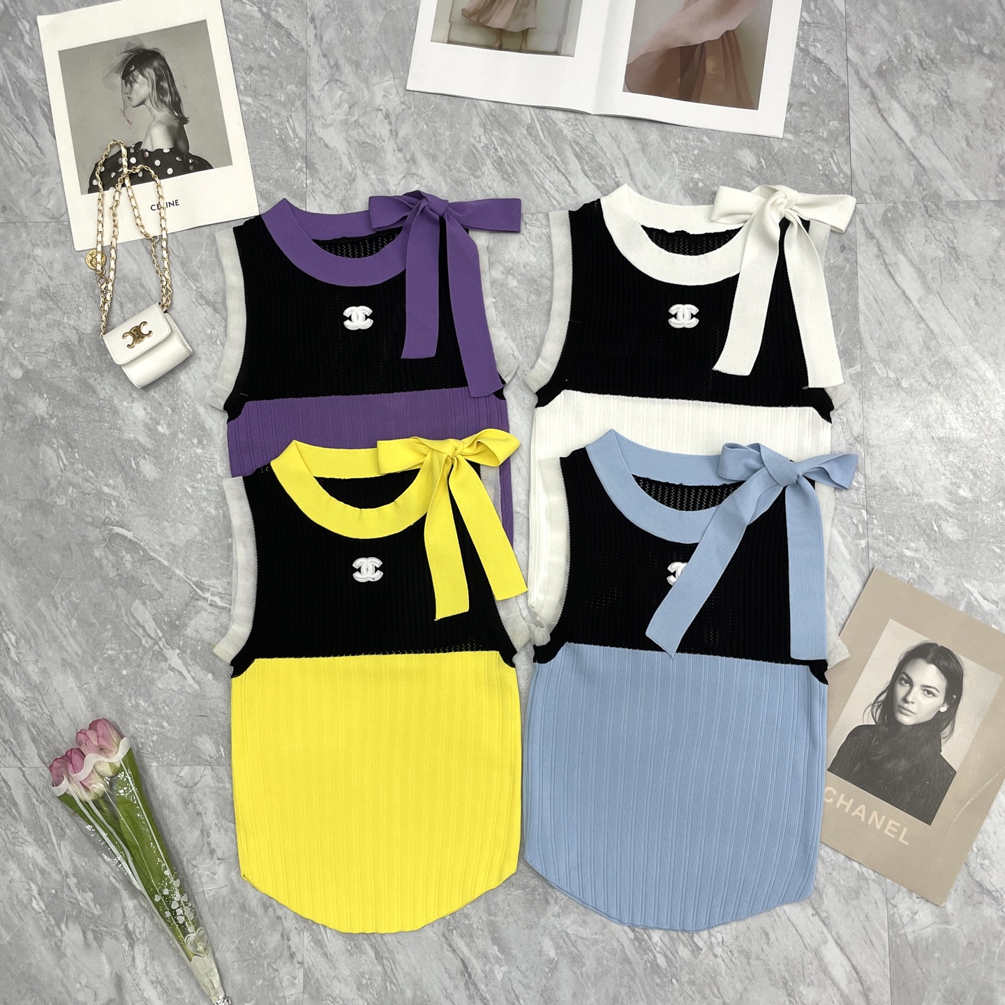 NO:794693,Xiaoxiang lace-up vest,,19860909小香系带背心,,,Women's clothing