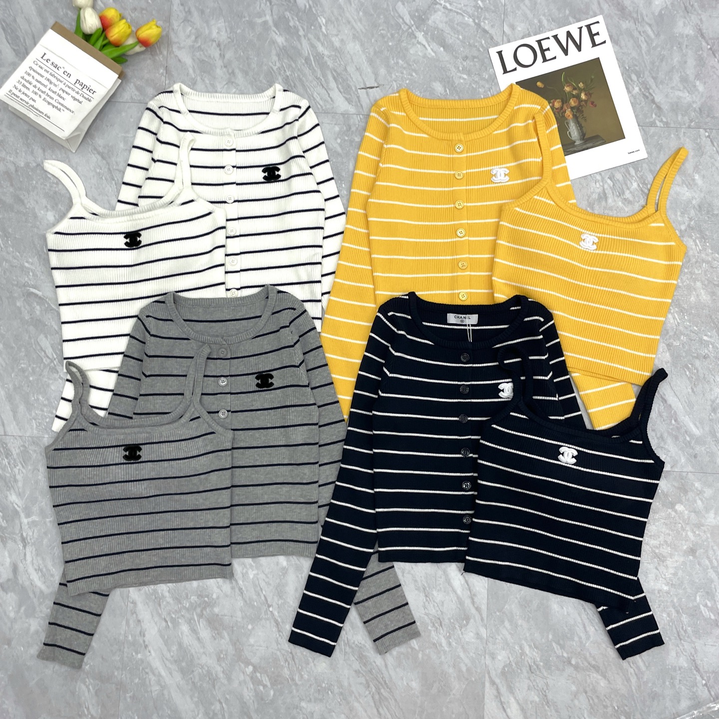 NO:462891,Little incense stripes two-piece set, alexander wang19860909小香条纹两件套,,alexander wang,Women's clothing