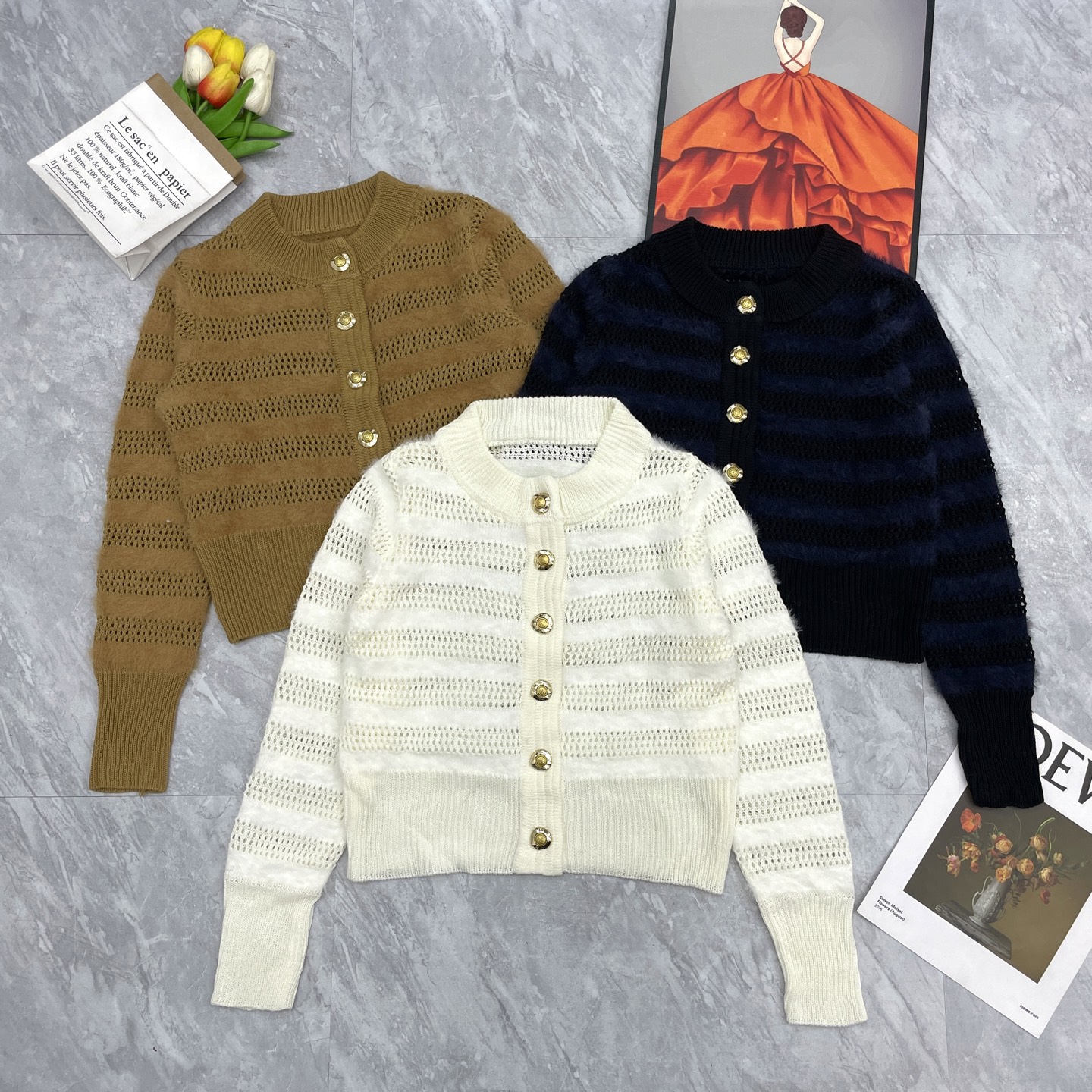 NO:494347,Balmain hollow long-sleeved cardigan, balmain, alexander wang19860909巴尔曼镂空长袖开衫,,balmain,alexander wang,Women's clothing