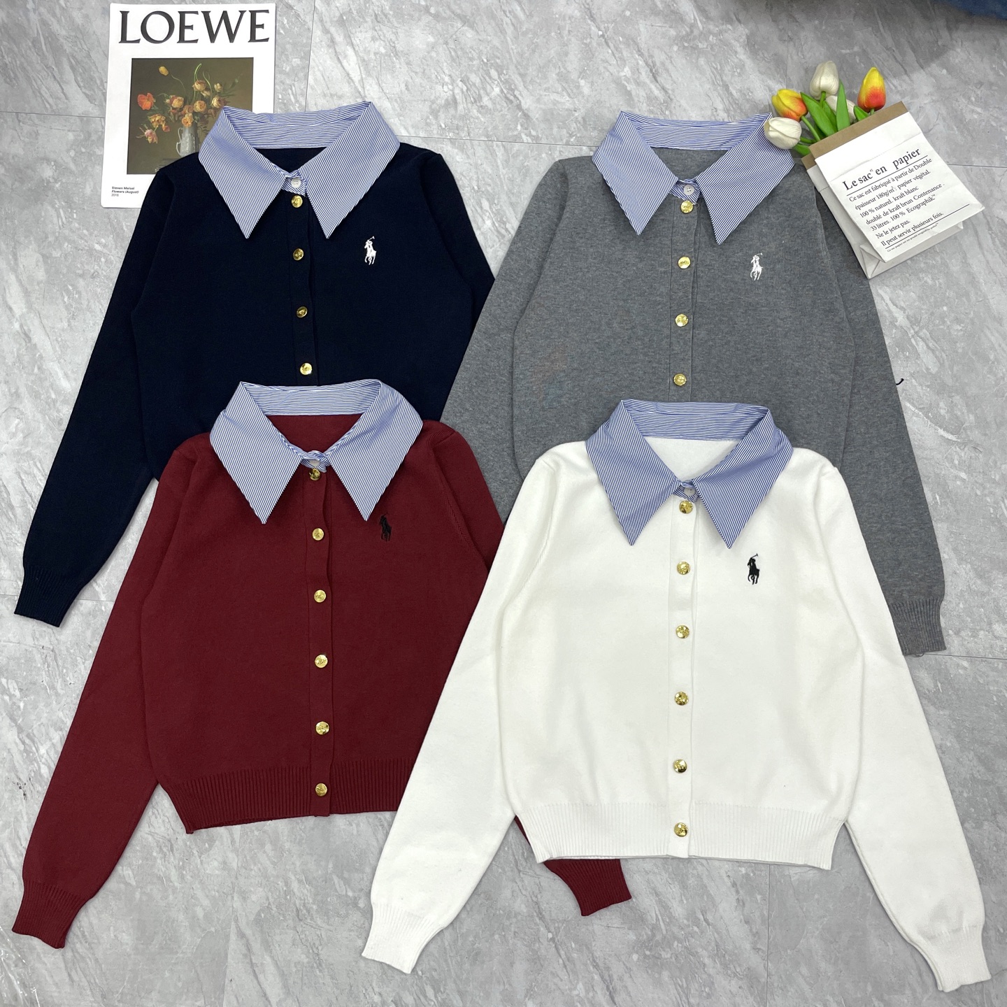 NO:507495,Luffy pony fake two-piece lapel cardigan, alexander wang19860909拉夫小马假两件翻领开衫,,alexander wang,Women's clothing