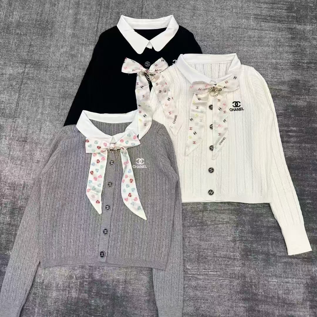 NO:507511,Xiaoxiang lapel cardigan with butterfly scarf, alexander wang19860909小香翻领开衫配蝴蝶丝巾,,alexander wang,Women's clothing