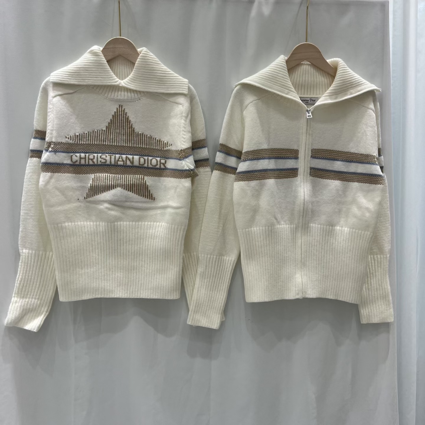 NO:547540,Dior pentagonal lapel long sleeve zipper cardigan, dior, alexander wang19860909迪奥五角翻领长袖拉链开衫,,dior,alexander wang,Women's clothing