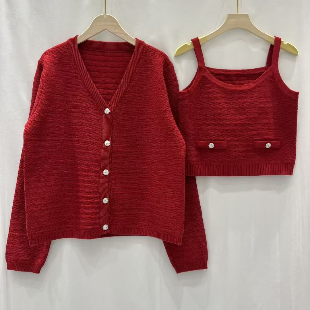 NO:611673,P,Xiaoxiang cardigan suspender two-piece set,,alexander wang19860909P,小香开衫吊带两件套,,alexander wang,Women's clothing