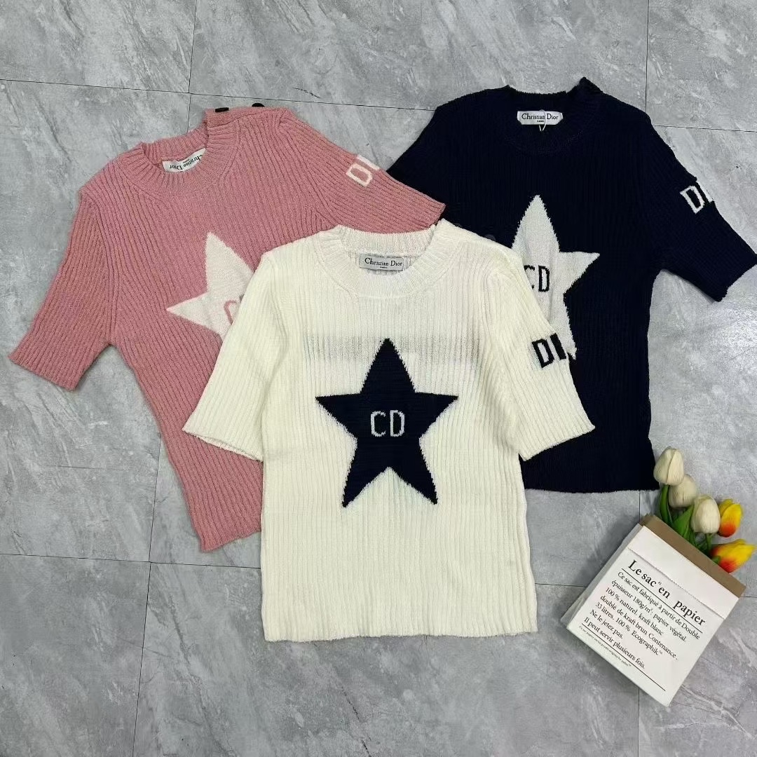 NO:694792,Dior five-pointed star short-sleeved, dior, T-shirt,19860909迪奥五角星短袖,,dior,T-shirt,,Women's clothing