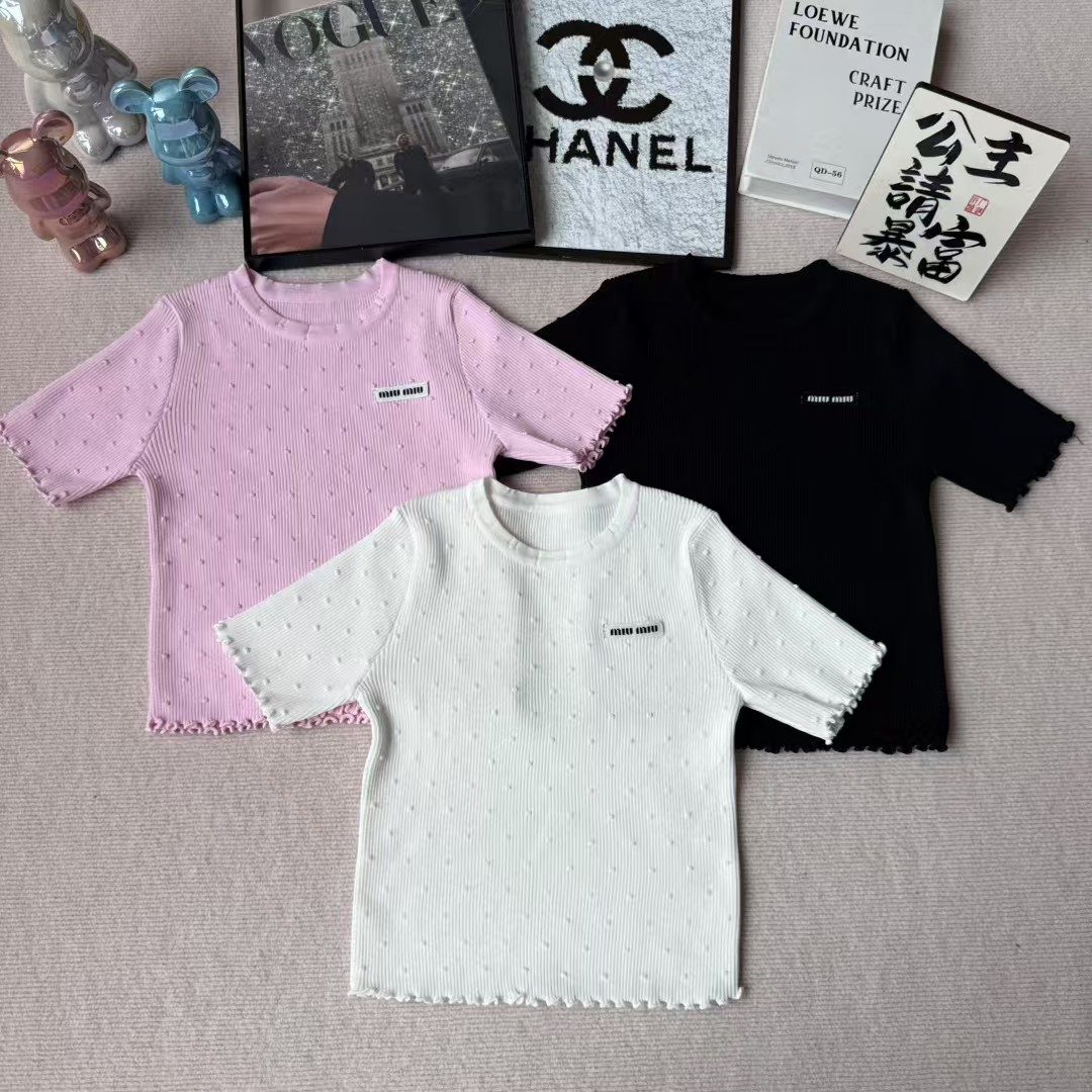 NO:739574,Miu Miu short-sleeved, T-shirt,19860909缪缪短袖,,T-shirt,,Women's clothing