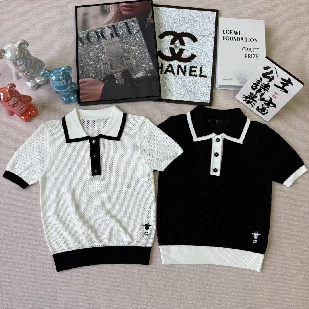 NO:747671,Dior lapel short-sleeved, dior, T-shirt,19860909迪奥翻领短袖,,dior,T-shirt,,Women's clothing