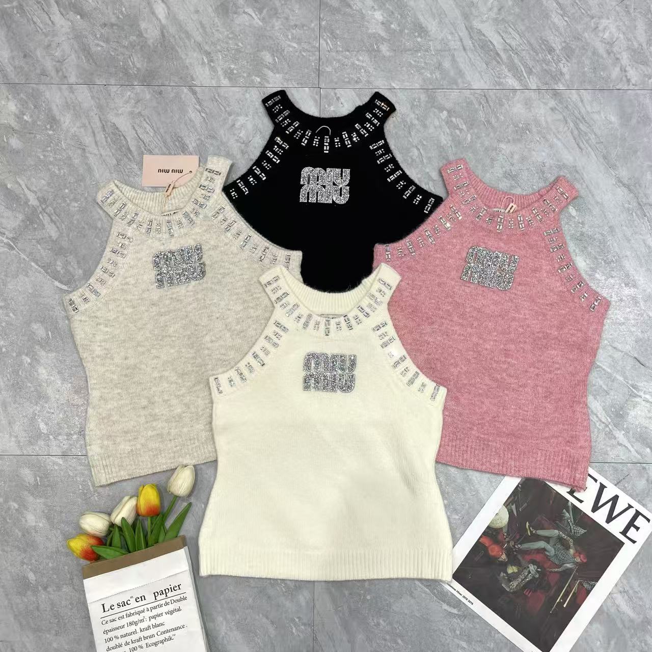 NO:747667,Miu Miu halter neck vest,,19860909缪缪挂脖背心,,,Women's clothing