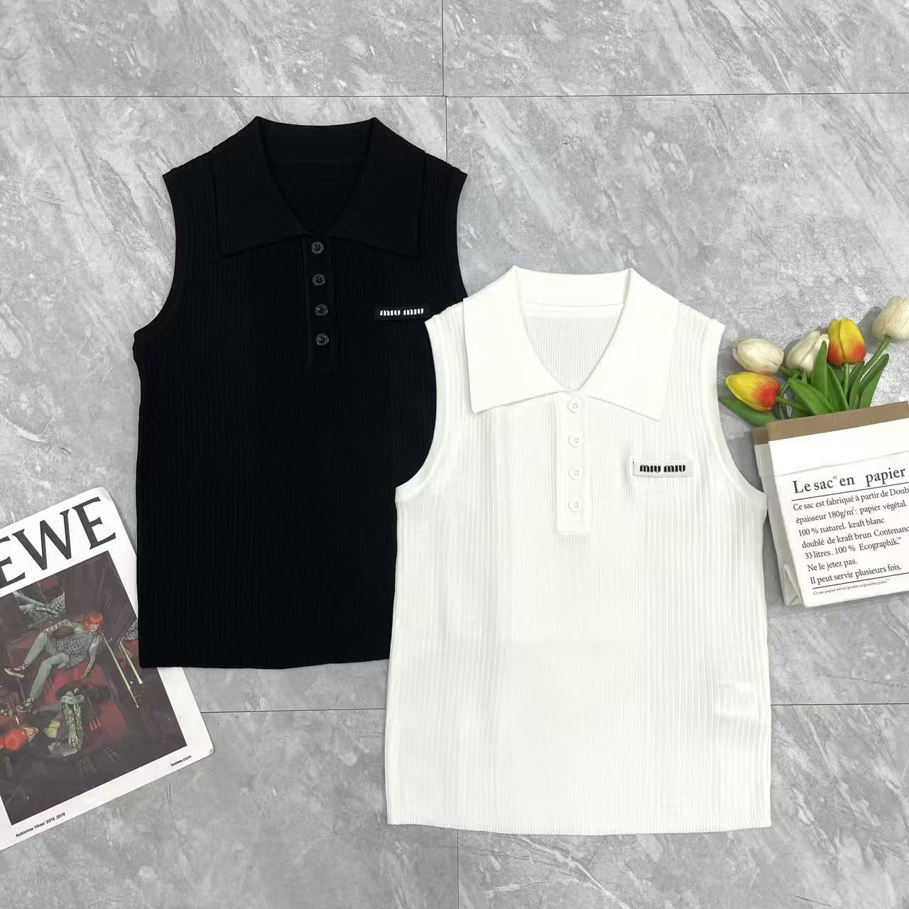 NO:747662,Miu Miu lapel vest,,19860909缪缪翻领背心,,,Women's clothing