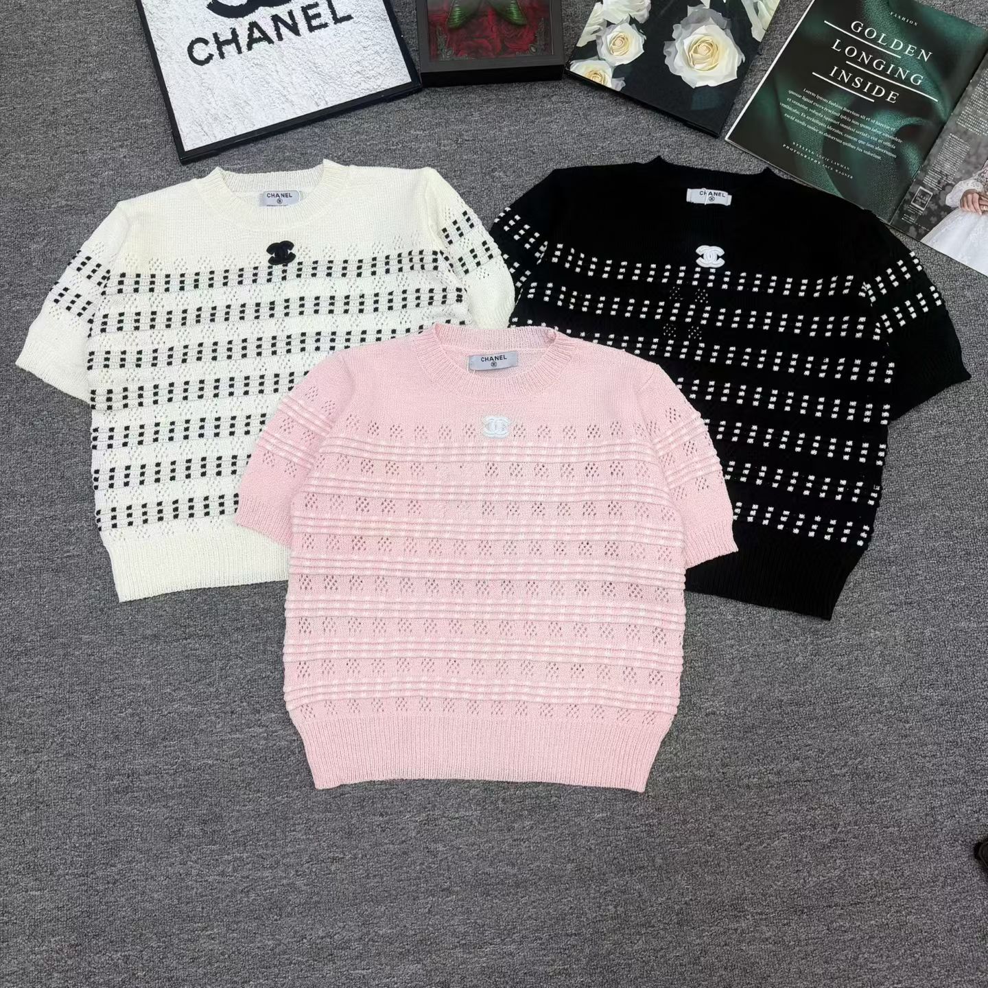 NO:749456,Xiaoxiang Jianjiao short-sleeved, T-shirt,19860909小香间条短袖,,T-shirt,,Women's clothing