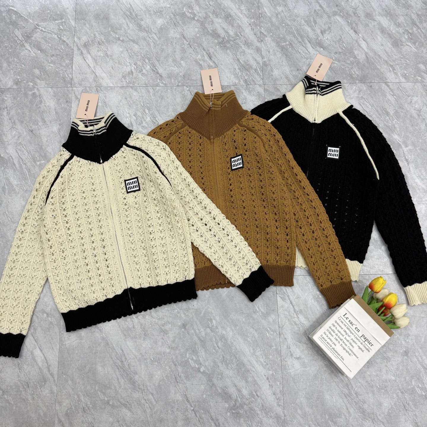 NO:752267,Miu Miu zipper cardigan,,19860909缪缪拉链开衫,,,Women's clothing