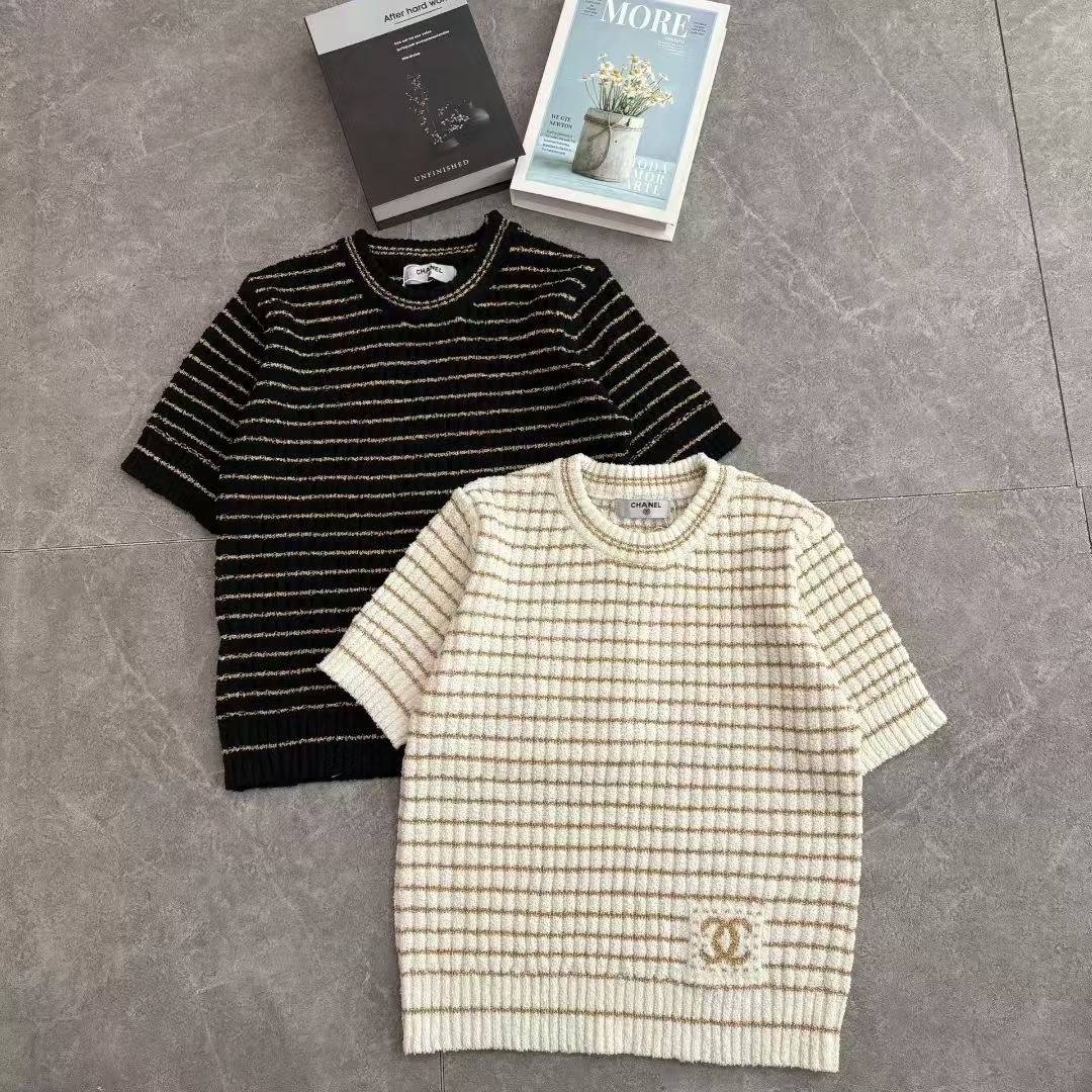 NO:757464,Xiaoxiang Jianjiao short-sleeved, T-shirt,19860909小香间条短袖,,T-shirt,,Women's clothing