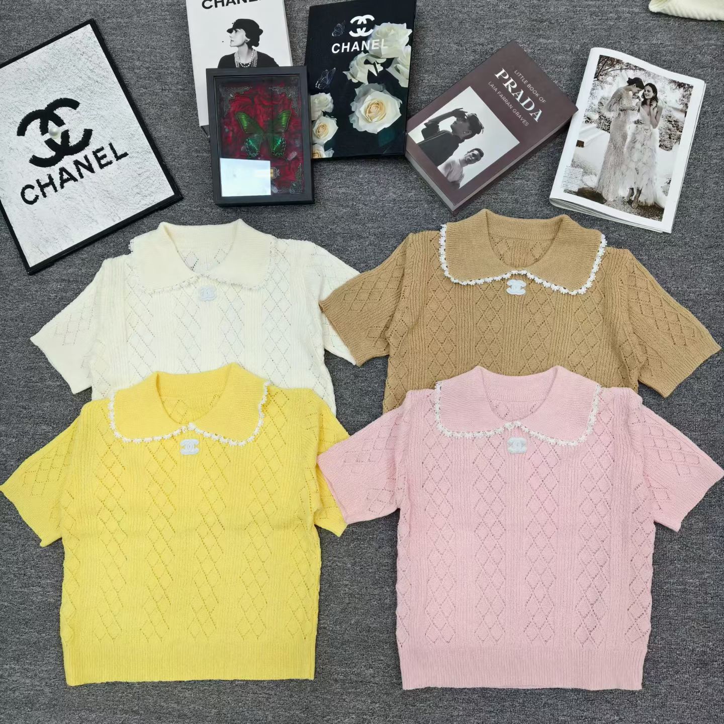 NO:761906,Xiaoxiang lapel short-sleeved, T-shirt,19860909小香翻领短袖,,T-shirt,,Women's clothing