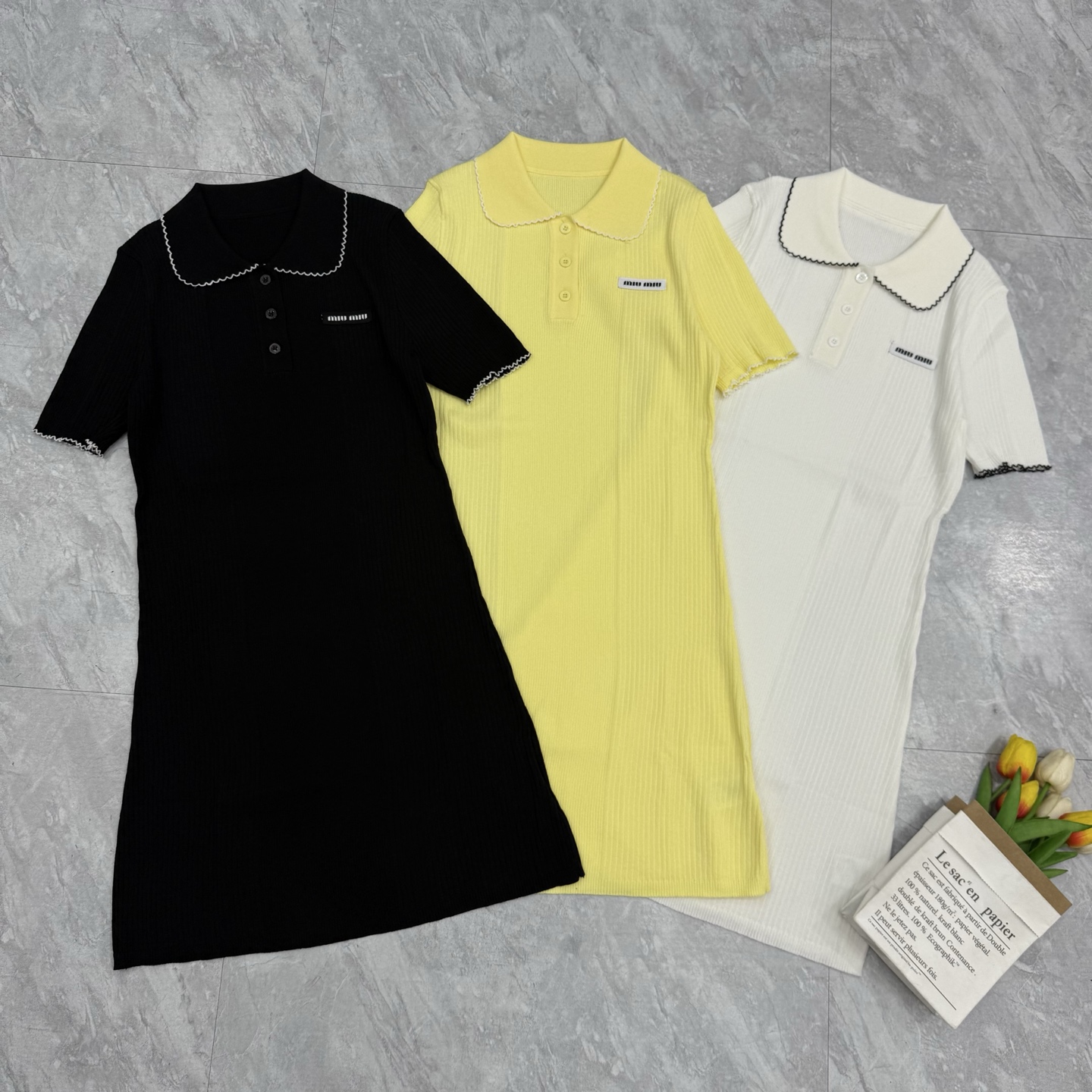 NO:790541,Miu Miu hand-cranked lace lapel short-sleeved skirt, skirts, T-shirt,19860909缪缪手摇花边翻领短袖裙,,skirts,T-shirt,,Women's clothing
