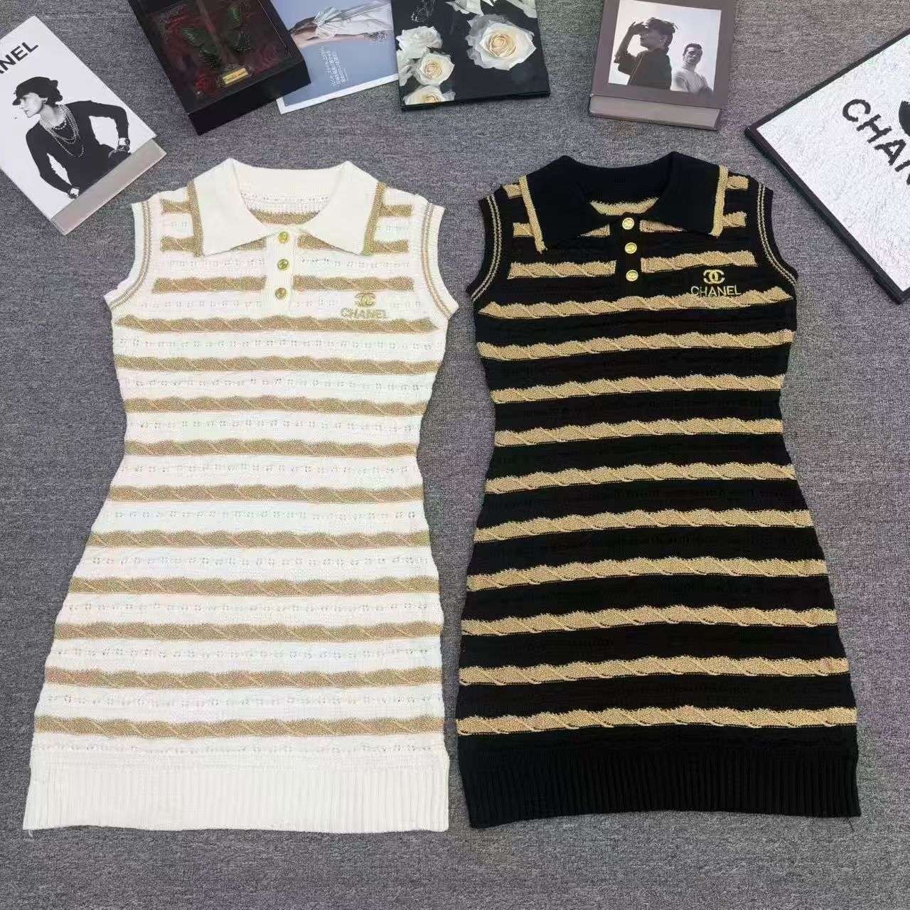 NO:793745,Xiaoxiang lapel sundress,,skirts,19860909小香翻领背心裙,,skirts,,Women's clothing