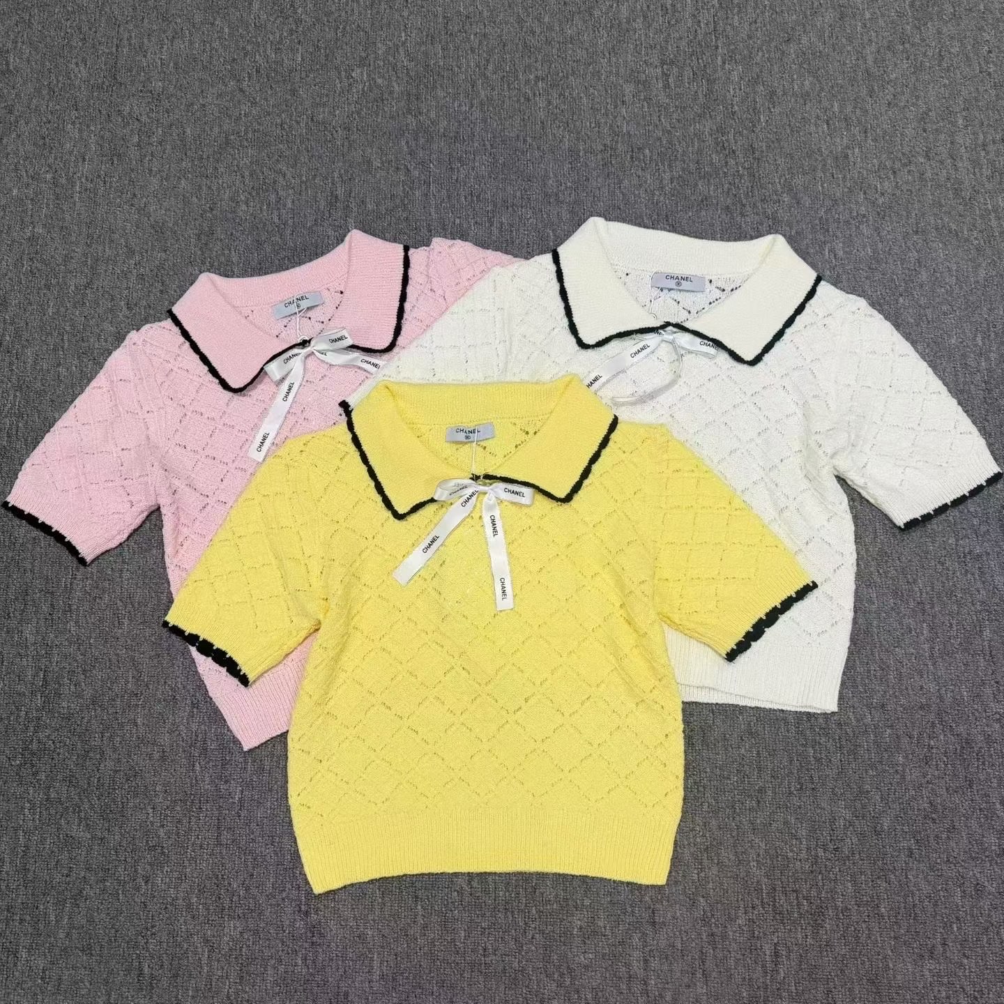 NO:793742,Xiaoxiang bow lapel short sleeves, T-shirt,19860909小香蝴蝶结翻领短袖,,T-shirt,,Women's clothing
