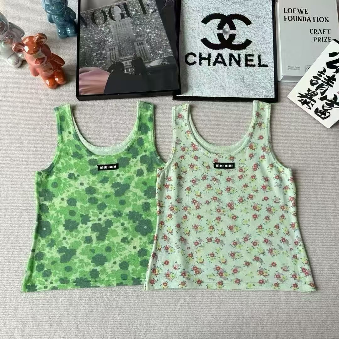 NO:793738,Miu Miu watermark vest,,19860909缪缪水印背心,,,Women's clothing