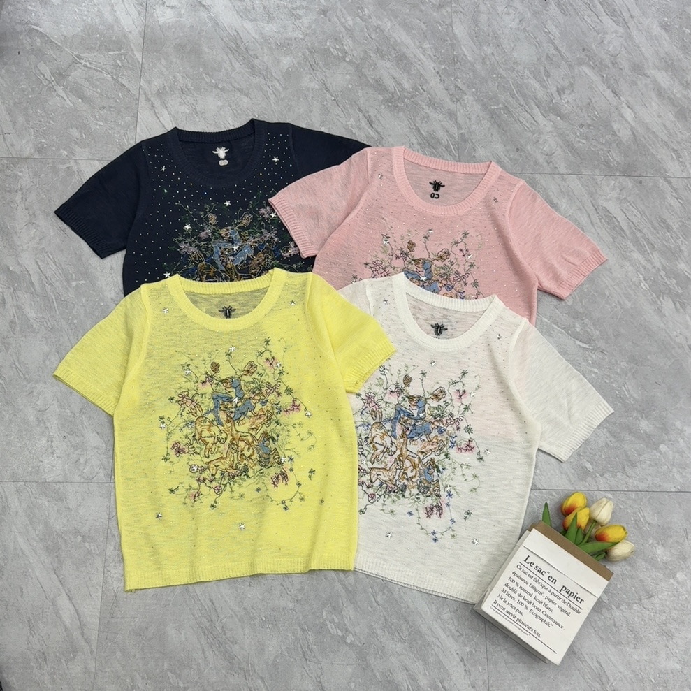 NO:798698,Dior animal embroidered short-sleeved, dior, T-shirt,19860909迪奥动物刺绣短袖,,dior,T-shirt,,Women's clothing