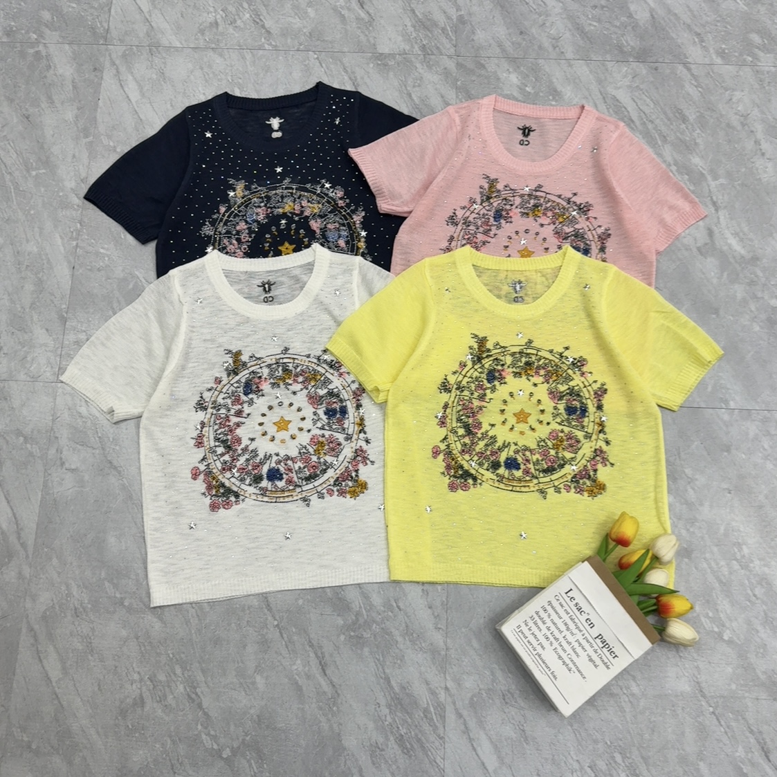 NO:798709,Dior disc embroidered short-sleeved, dior, T-shirt,19860909迪奥圆盘刺绣短袖,,dior,T-shirt,,Women's clothing
