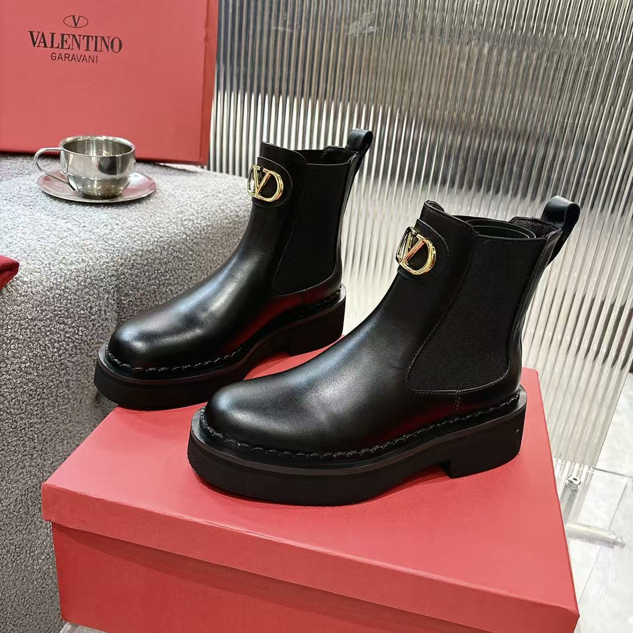 “2025 Valentino V-Based Impulsive Nail Metal Short Boots: Luxurious, detailed, original cow skin, $720.”