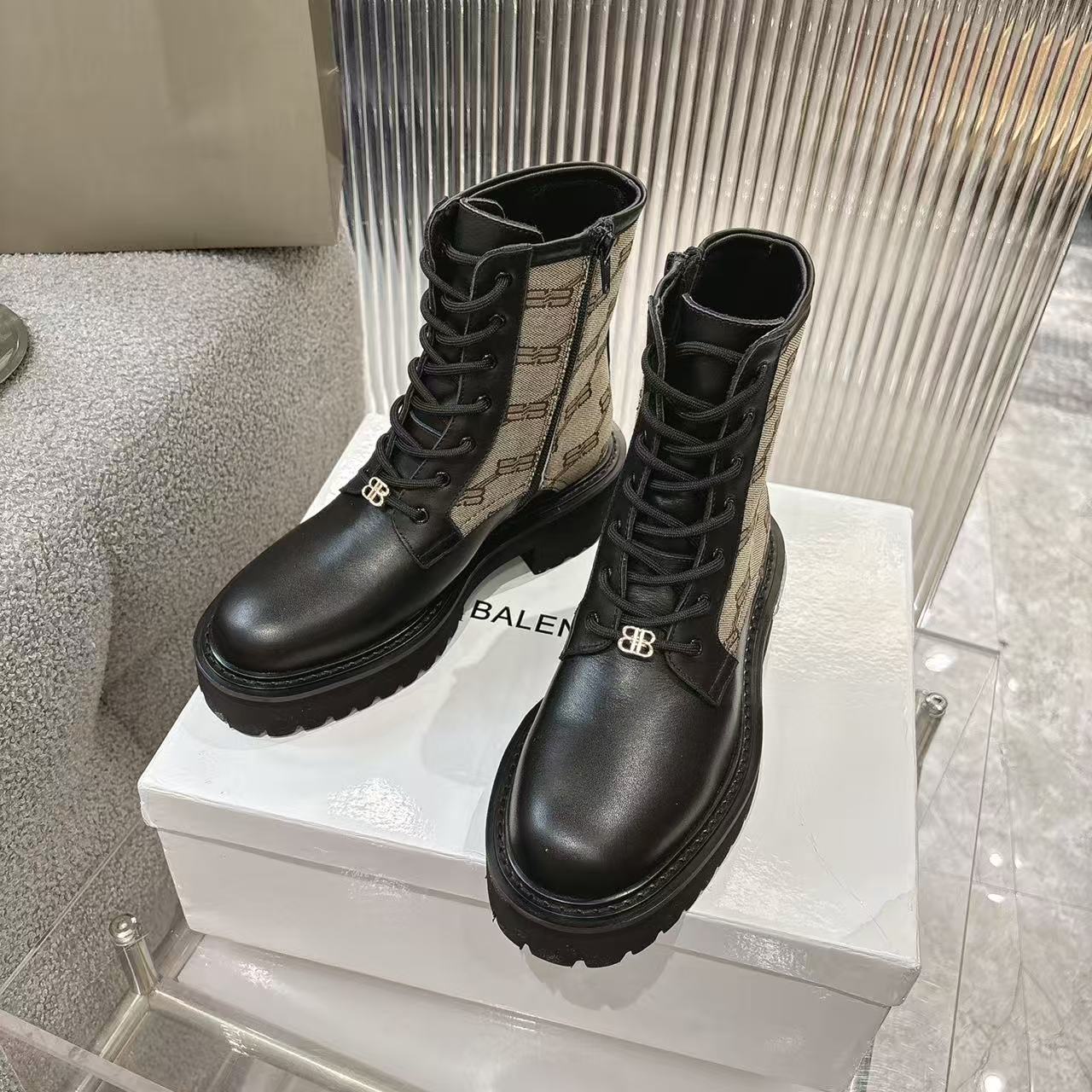 Balenciaga Women's Lace-up Ankle Boots Designer Runway Fashion 2025