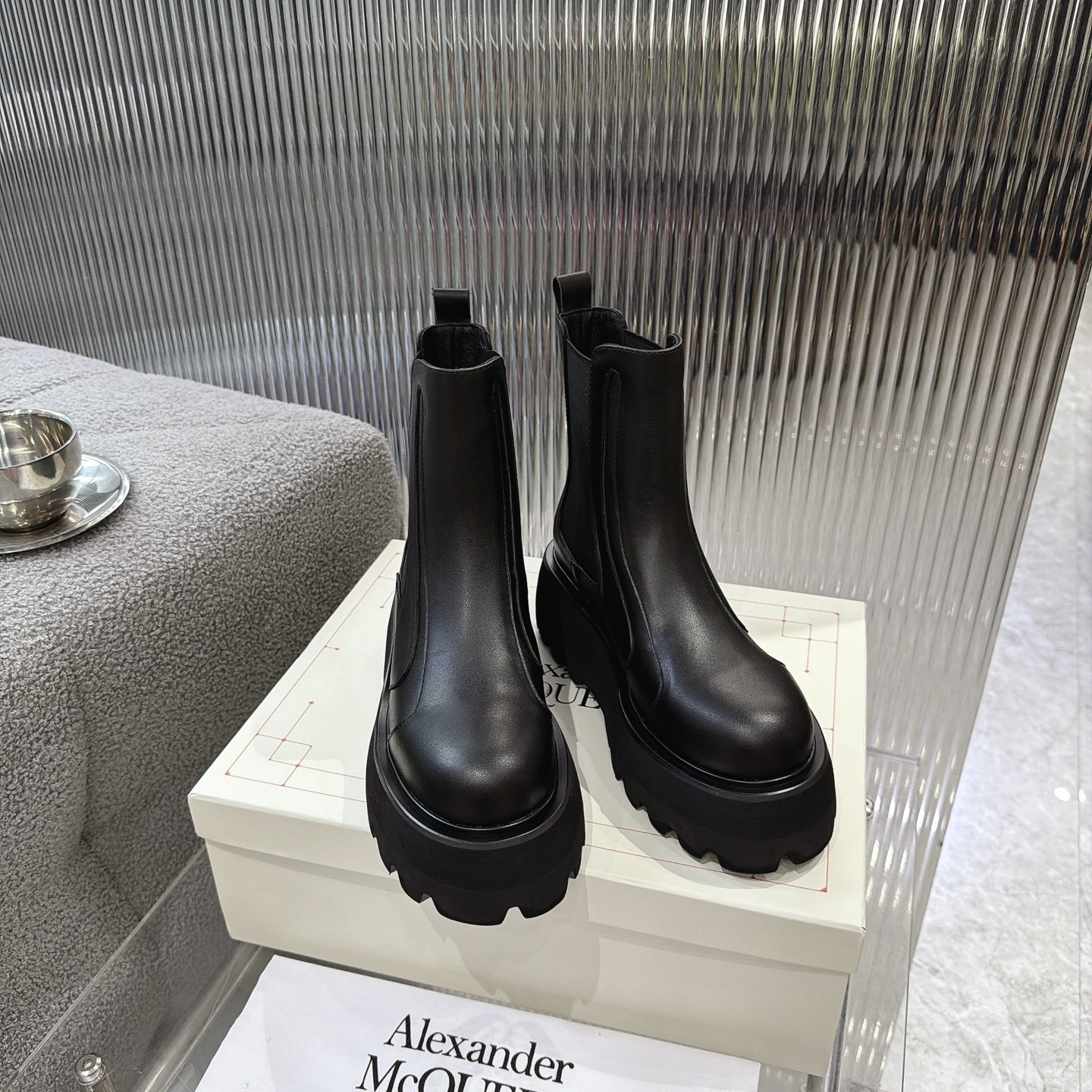Alexander Queen Buckle Platform Chelsea Ankle Boot