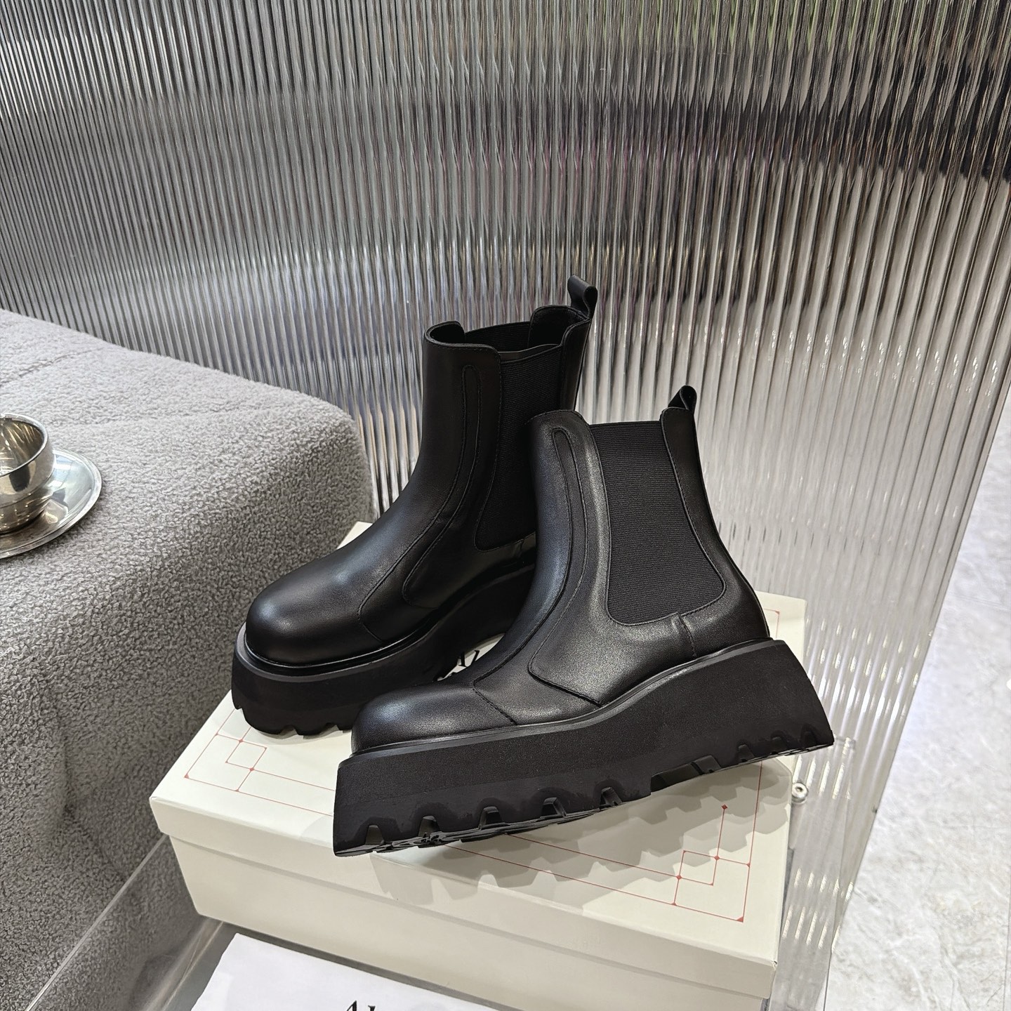 Alexander Queen Buckle Platform Chelsea Ankle Boot