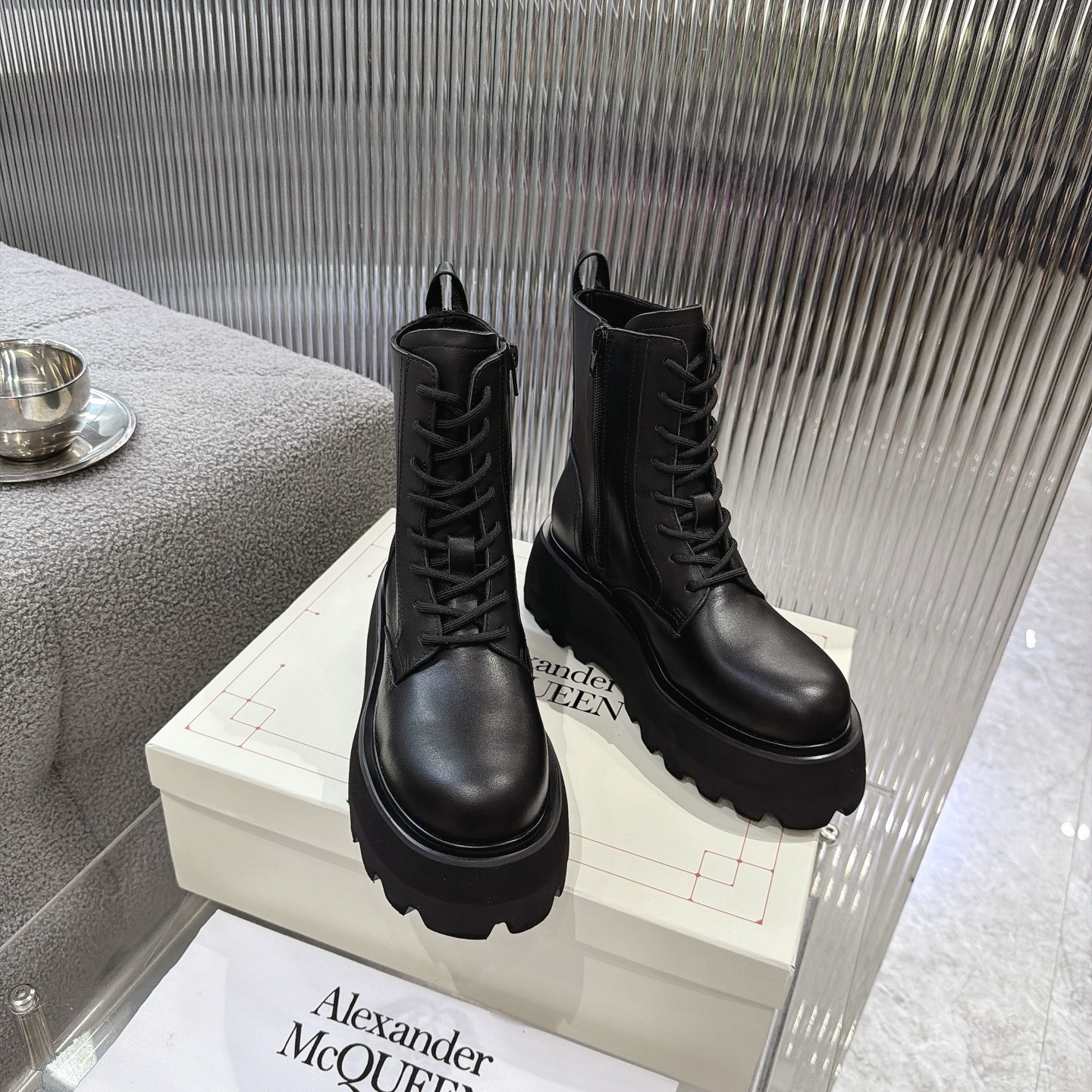 Alexander Queen Buckle Platform Chelsea Ankle Boot