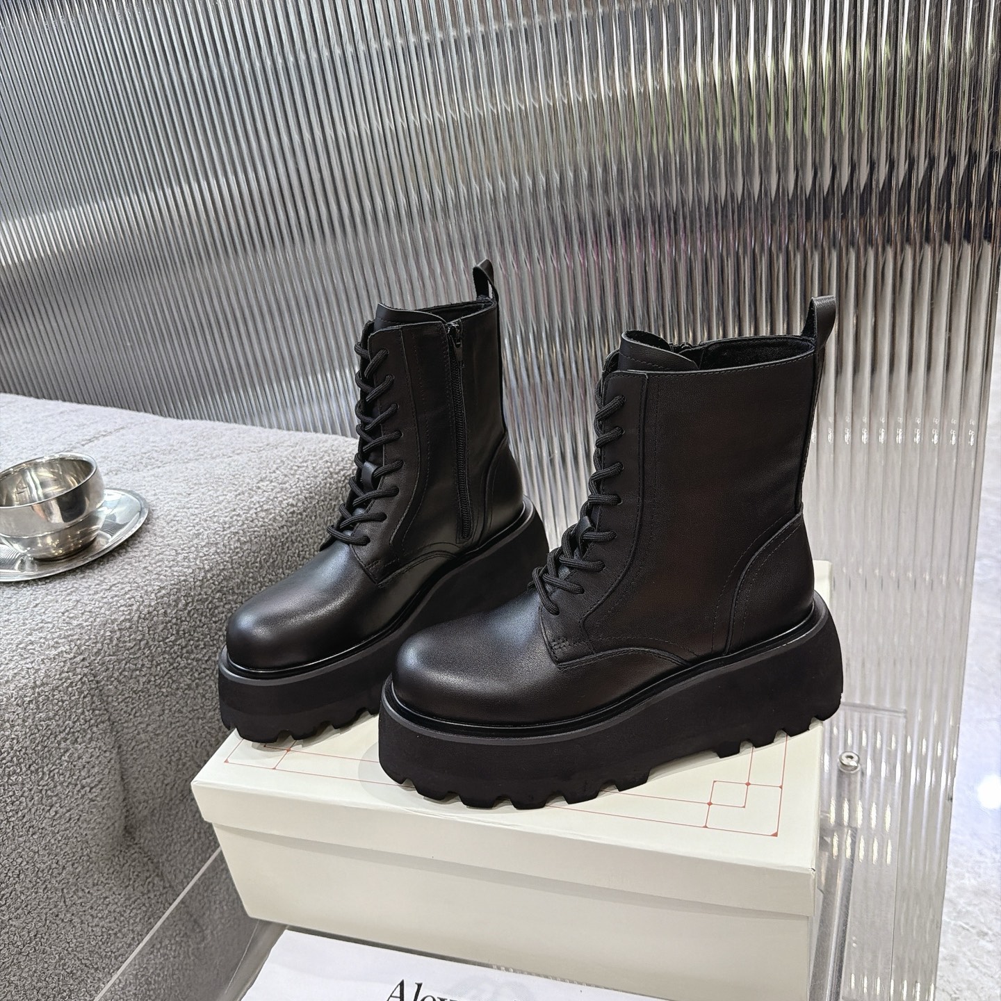 Alexander Queen Buckle Platform Chelsea Ankle Boot