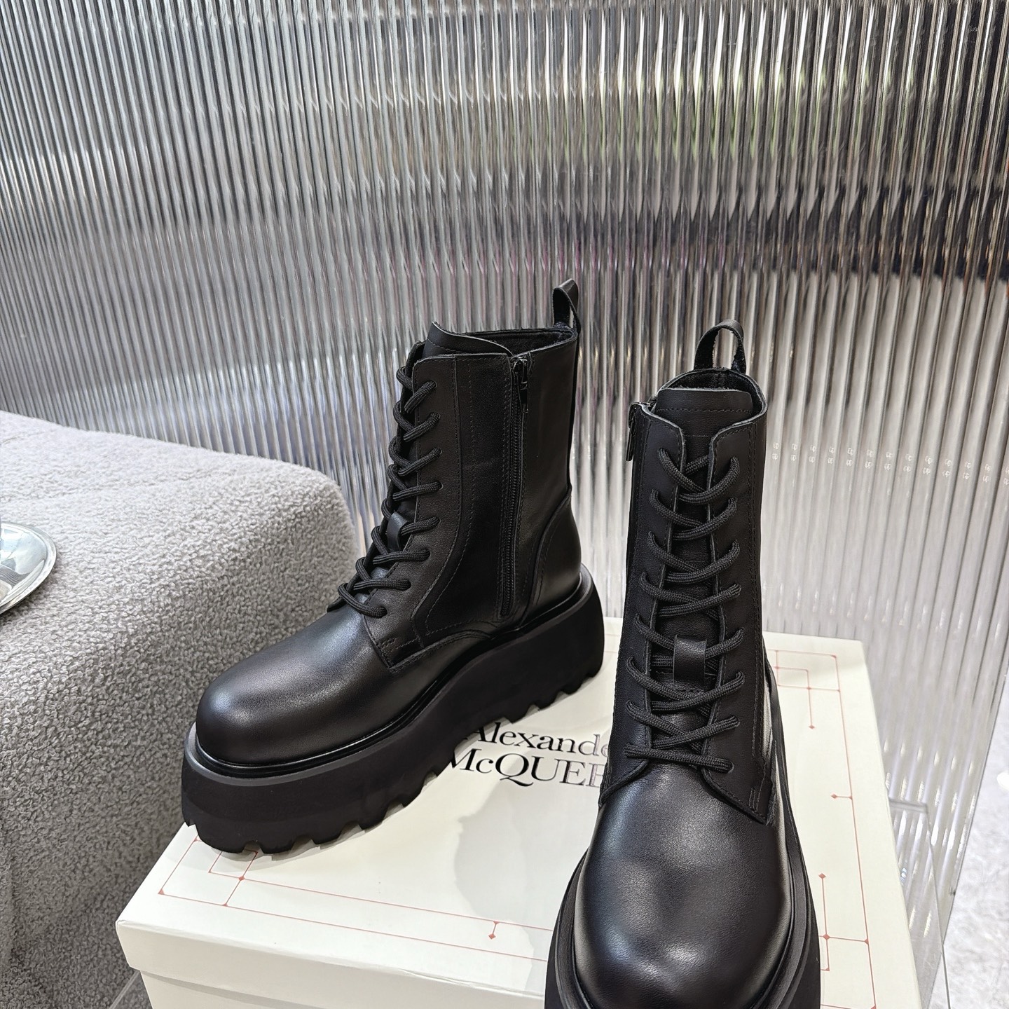 Alexander Queen Buckle Platform Chelsea Ankle Boot