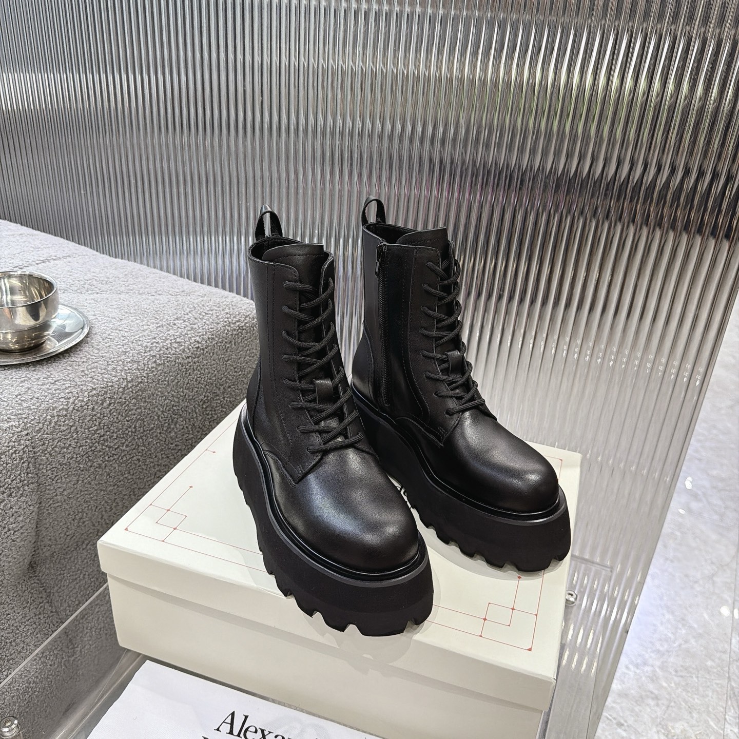 Alexander Queen Buckle Platform Chelsea Ankle Boot