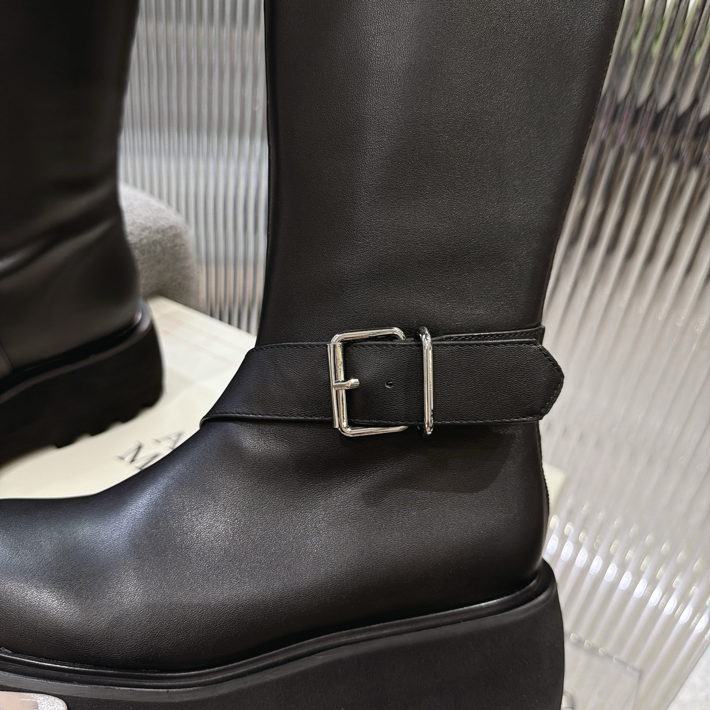 Alexander Queen Buckle Platform Knee-High Boots
