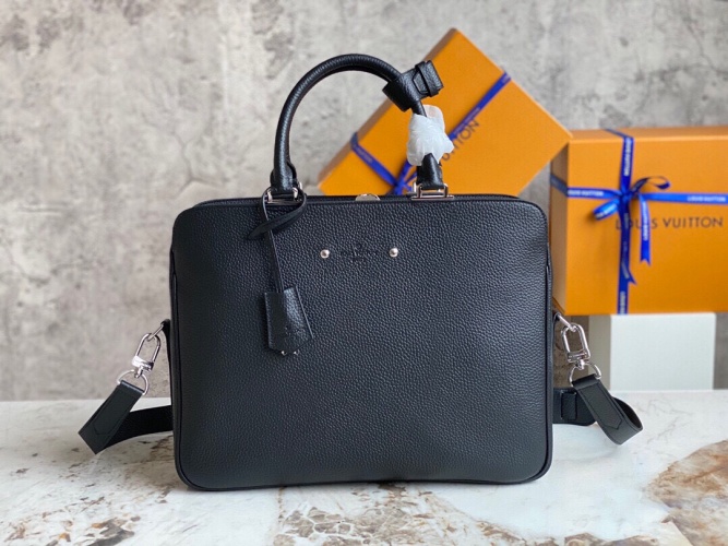 Louis Vuitton Taurillon Leather Business Bag - M54381 Black - 37 x 29 x 7 cm 1 Louis Vuitton Taurillon Leather Business Bag - M54381 Black - 37 x 29 x 7 cm