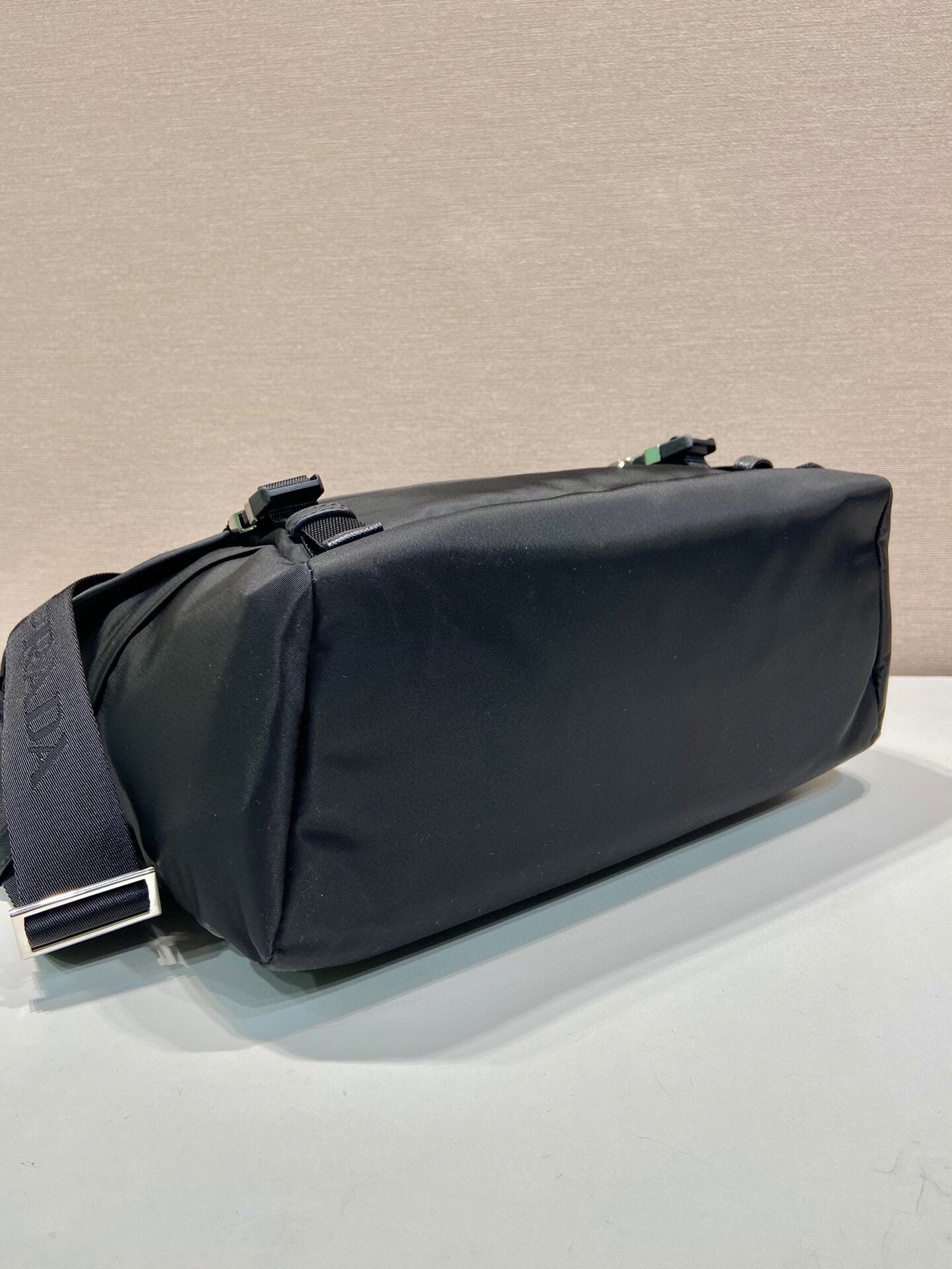 Prada Re-Nylon Messenger Bag with Buckle Closure, Black, 30x27.5x14.5cm 6 i1747885867 15 8