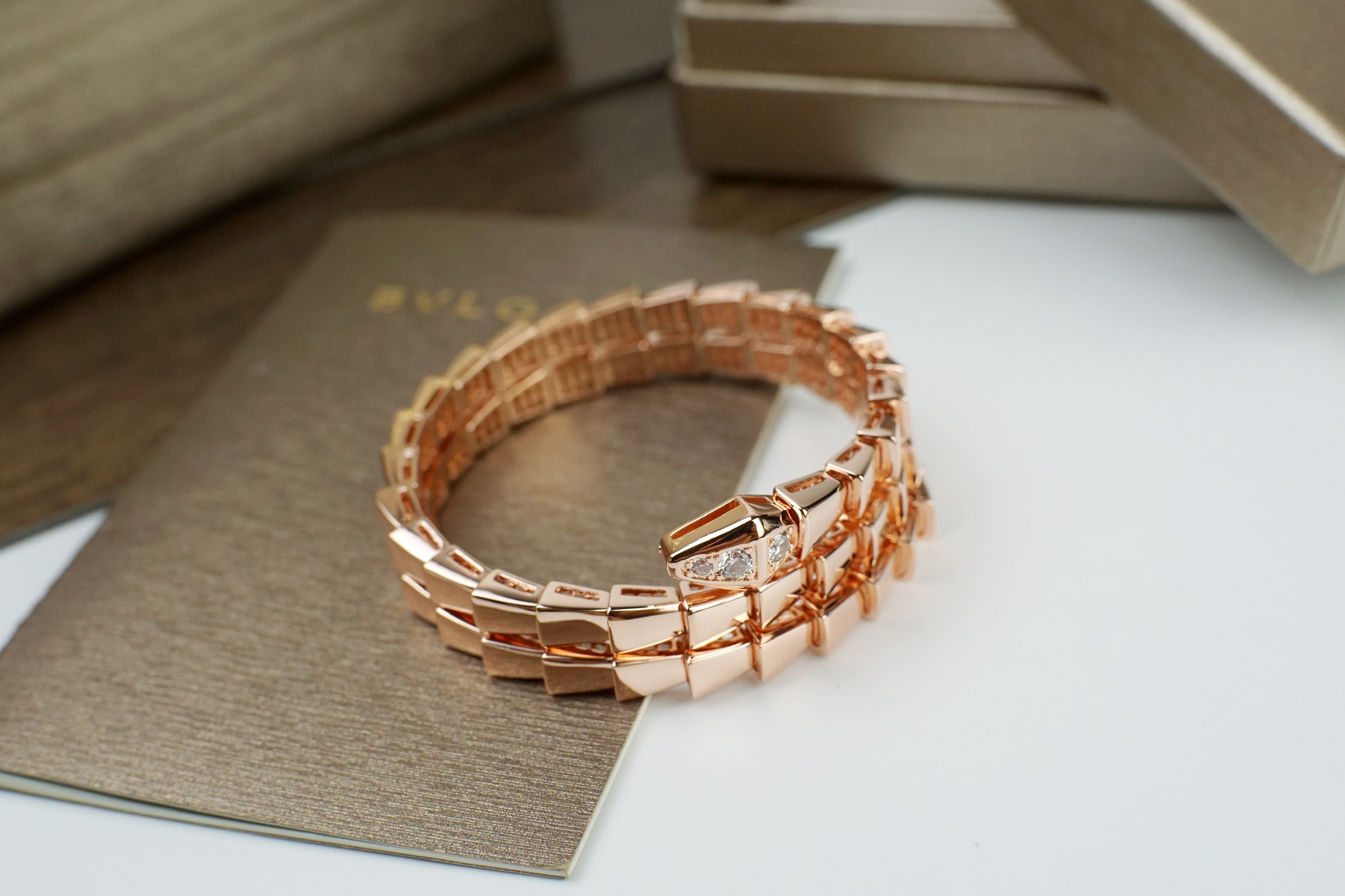 Bvlgari BVLGARI宝格丽双圈无钻蛇形手镯