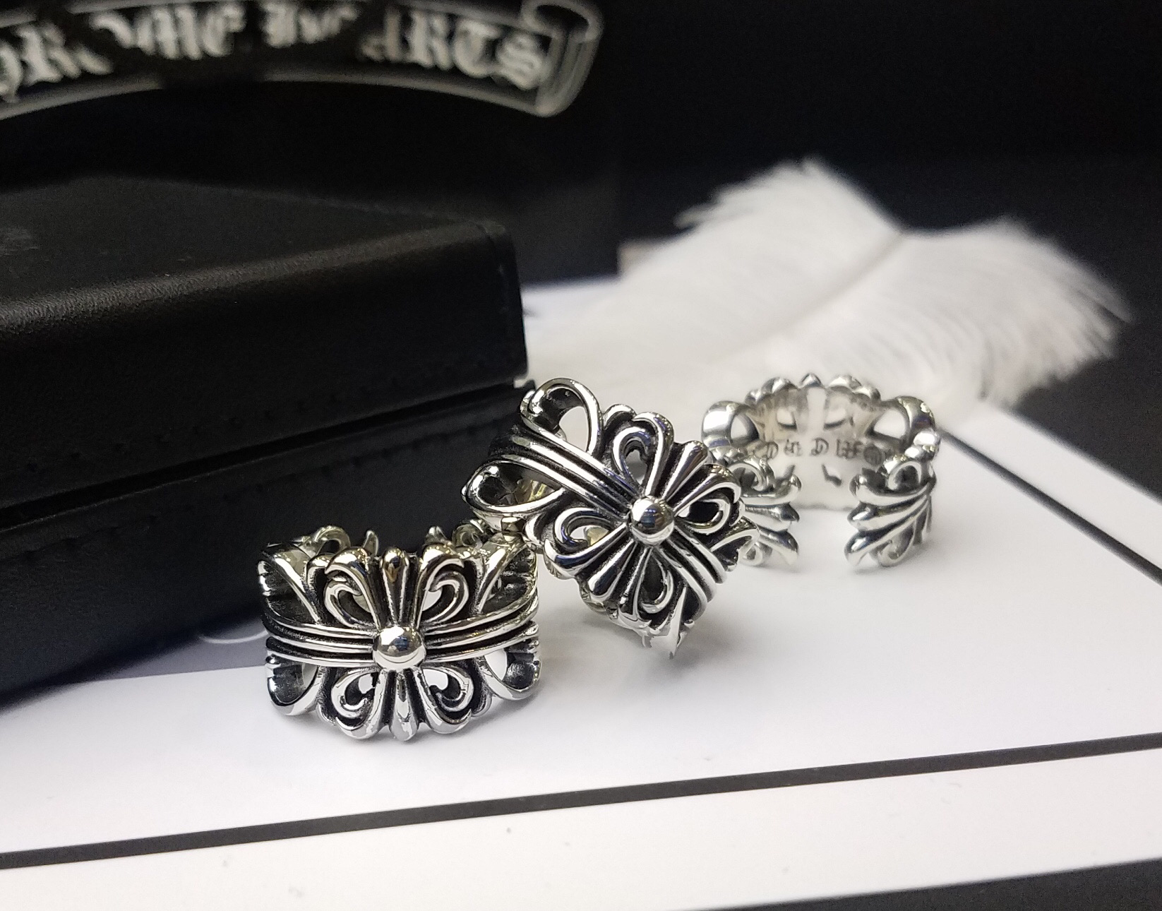Chrome Hearts Chrome He@rts 克罗心十字花开口戒指