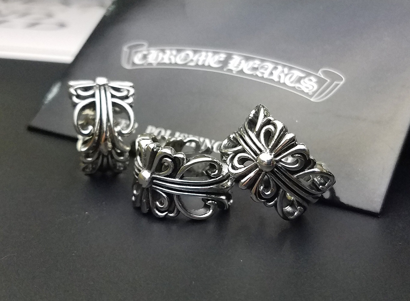 Chrome Hearts Chrome He@rts 克罗心十字花开口戒指