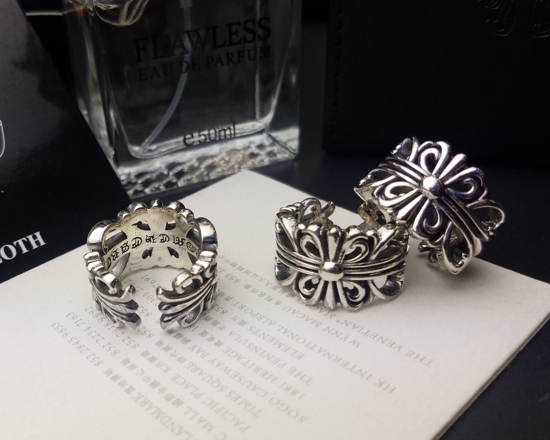 Chrome Hearts Chrome He@rts 克罗心十字花开口戒指