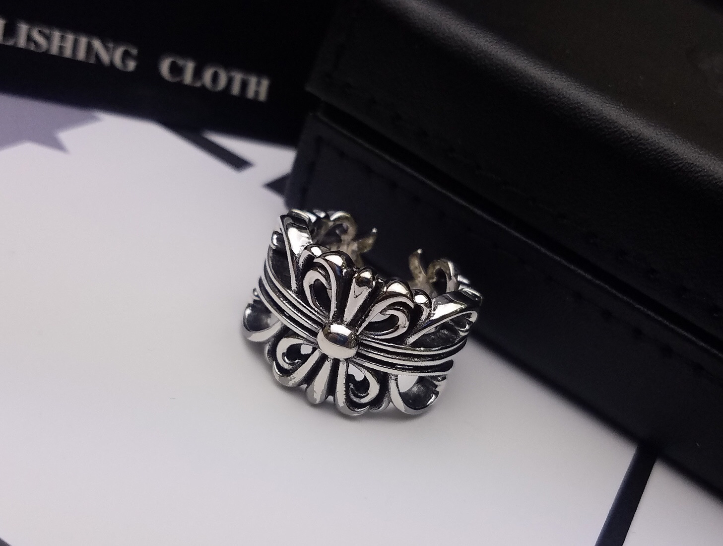 Chrome Hearts Chrome He@rts 克罗心十字花开口戒指