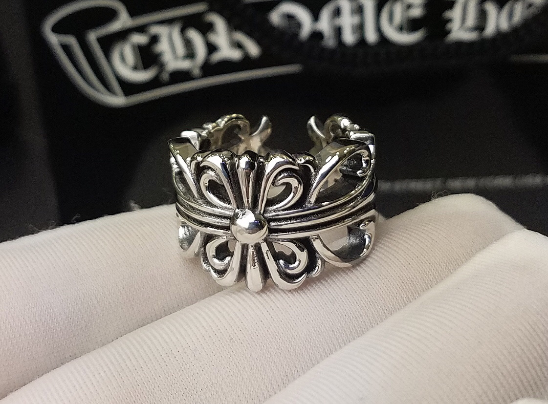 Chrome Hearts Chrome He@rts 克罗心十字花开口戒指
