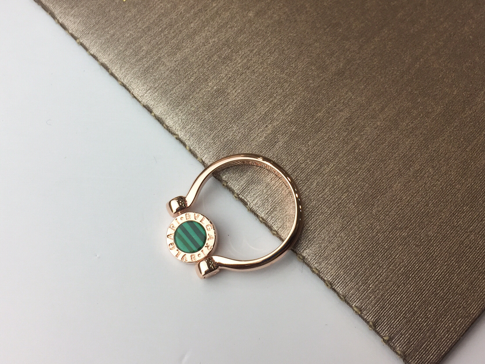 Bvlgari BVLGARI宝格丽#红玛瑙/孔雀石#双面翻转戒指