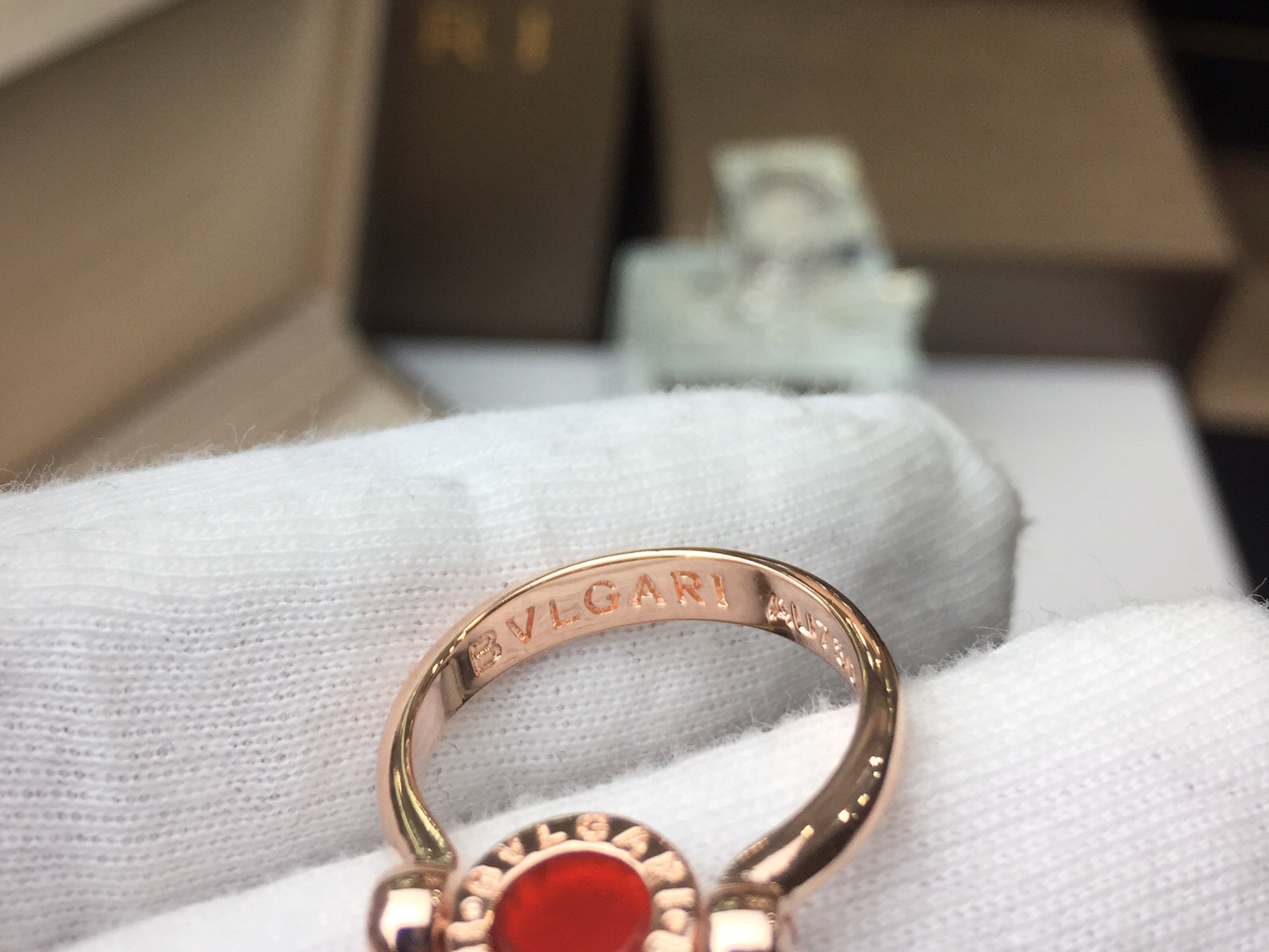Bvlgari BVLGARI宝格丽#红玛瑙/孔雀石#双面翻转戒指
