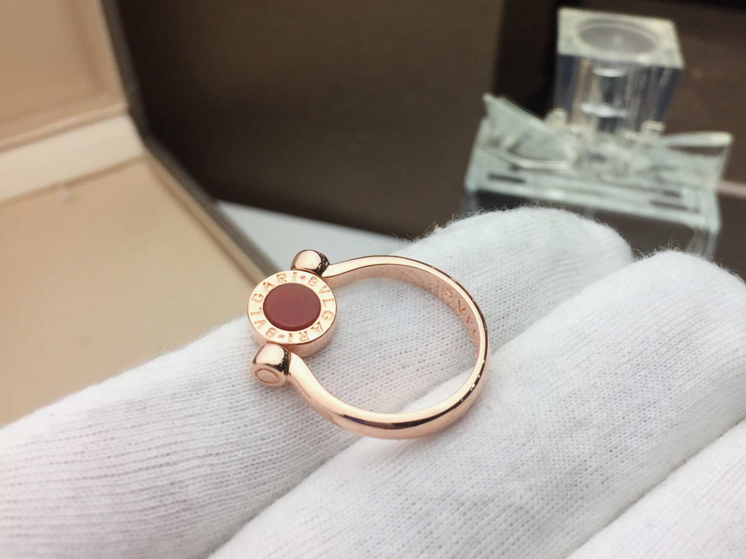 Bvlgari BVLGARI宝格丽#红玛瑙/孔雀石#双面翻转戒指