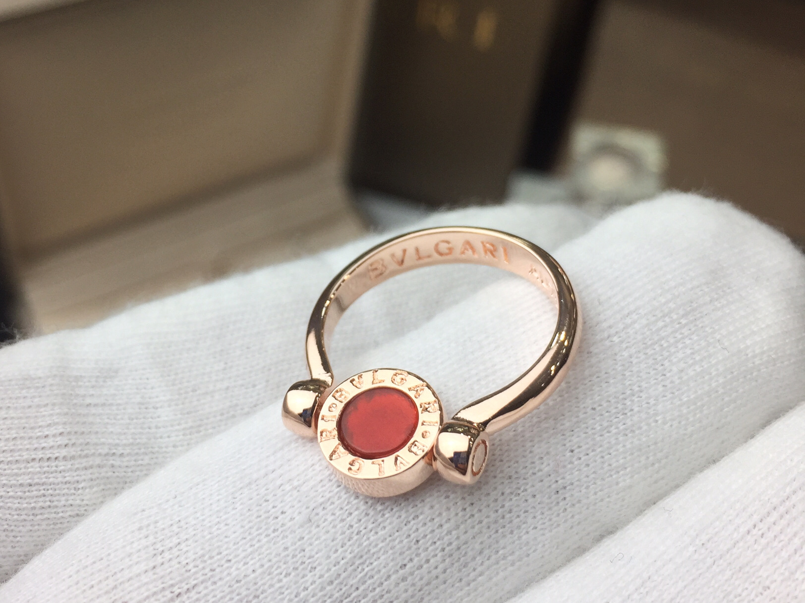 Bvlgari BVLGARI宝格丽#红玛瑙/孔雀石#双面翻转戒指